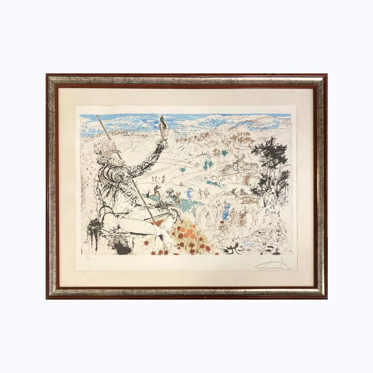 Lithographie De Salvador Dali, "l'âge d'Or", Don Quichotte De Lamanche, 1973, Signée-photo-2