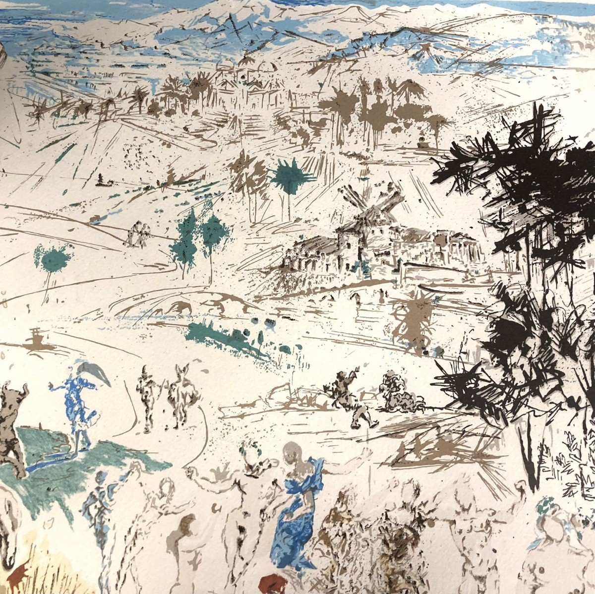 Lithographie De Salvador Dali, "l'âge d'Or", Don Quichotte De Lamanche, 1973, Signée-photo-2