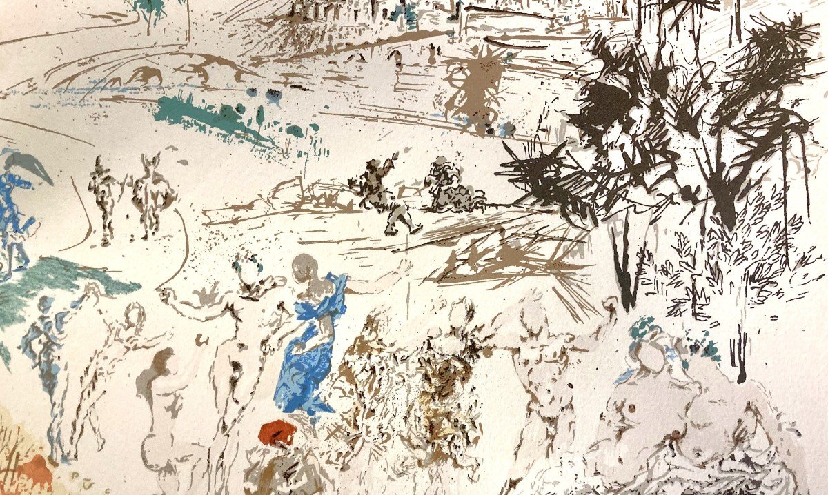 Lithographie De Salvador Dali, "l'âge d'Or", Don Quichotte De Lamanche, 1973, Signée-photo-7