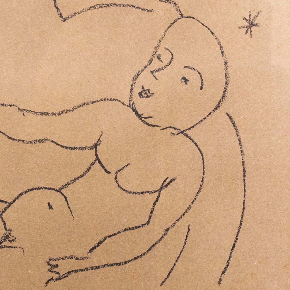  Henri Matisse, Lithographie,"vierge Et Enfant Sur Fond De Fleurs Et d'étoiles", 1920-photo-2