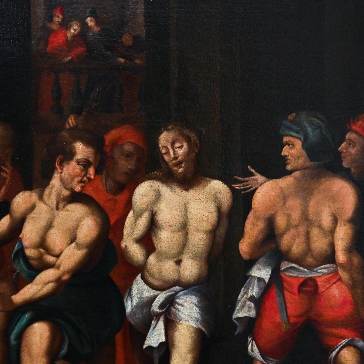 Peinture Du 17e Siècle, 'la Flagellation Du Christ'-photo-2