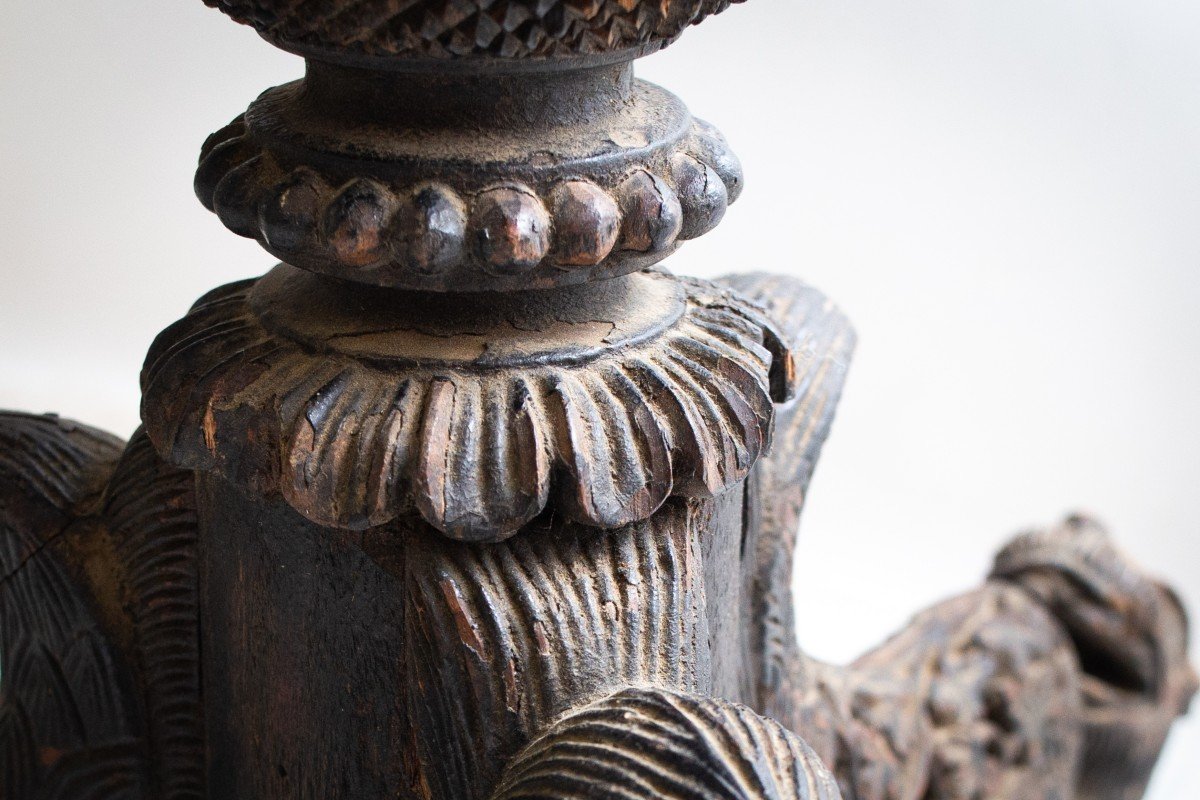 Table à Bascule Anglo-indienne Sculptée, Fin Du XIXe Siècle-photo-6