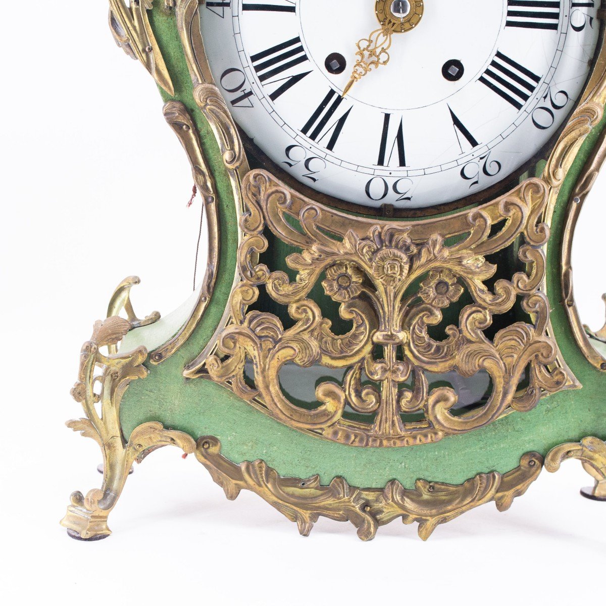 Antique Cartel Louis XV Clock, 1700s Era-photo-2