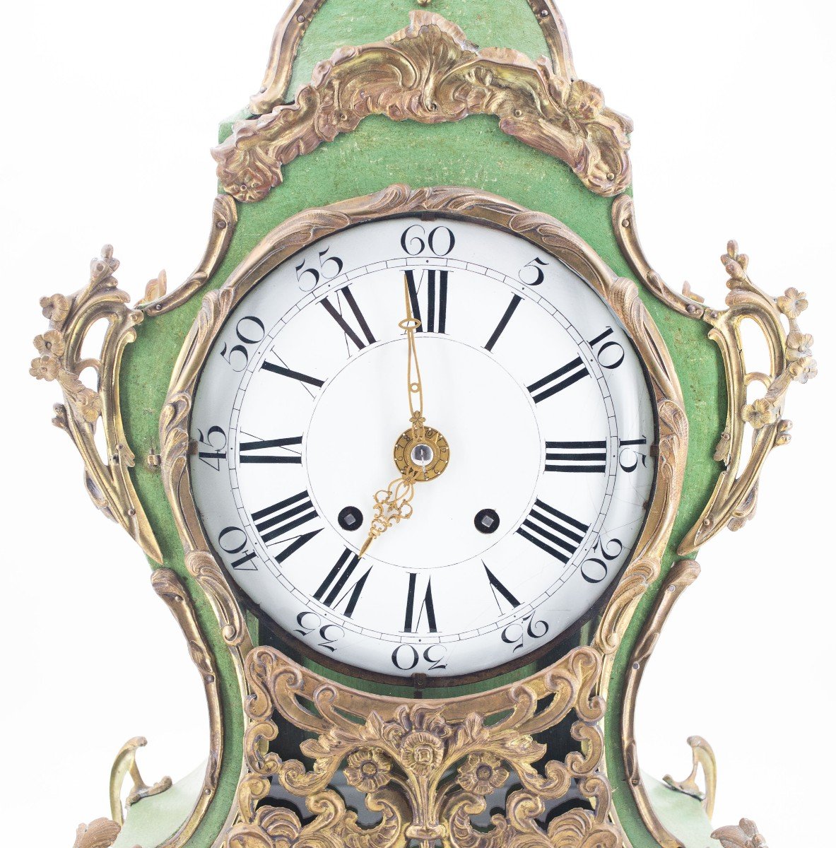 Antique Cartel Louis XV Clock, 1700s Era-photo-3