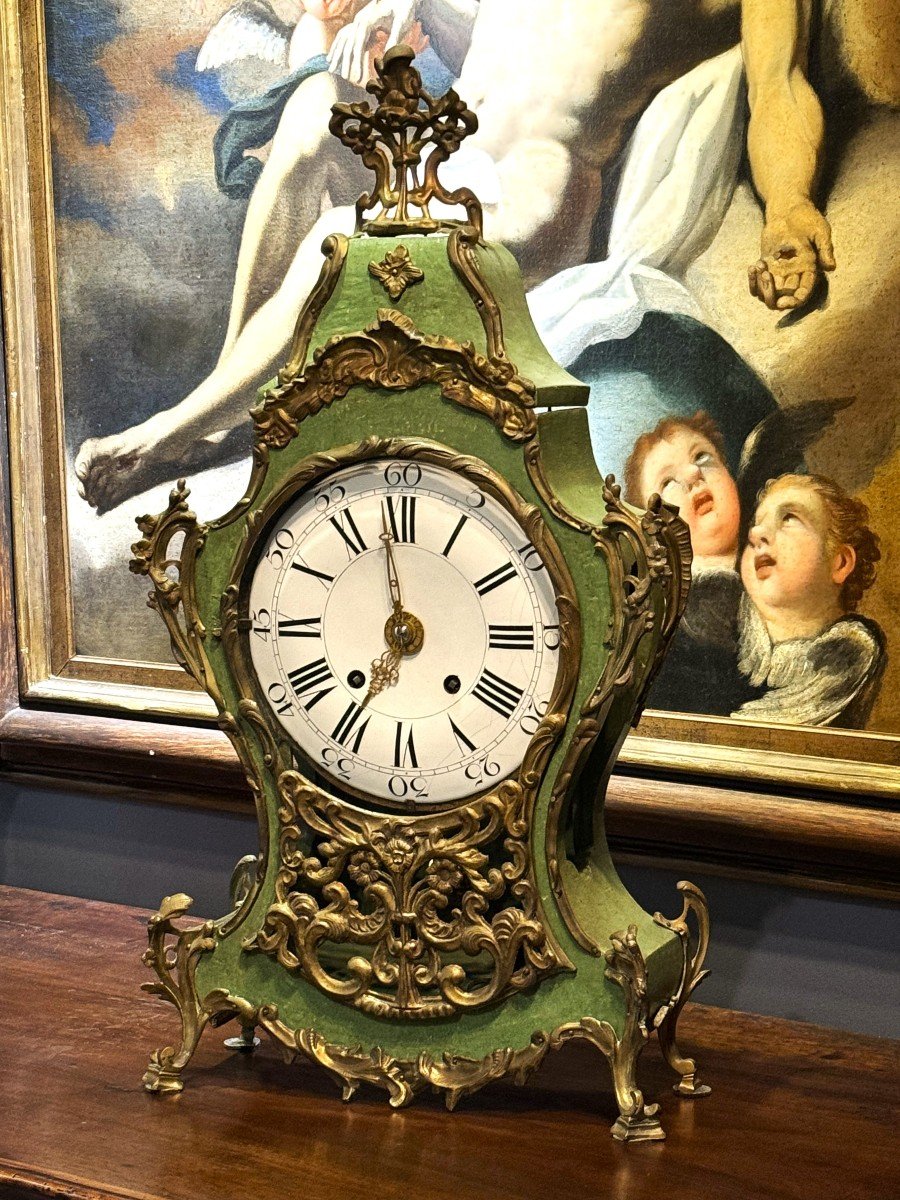 Antique Cartel Louis XV Clock, 1700s Era-photo-4