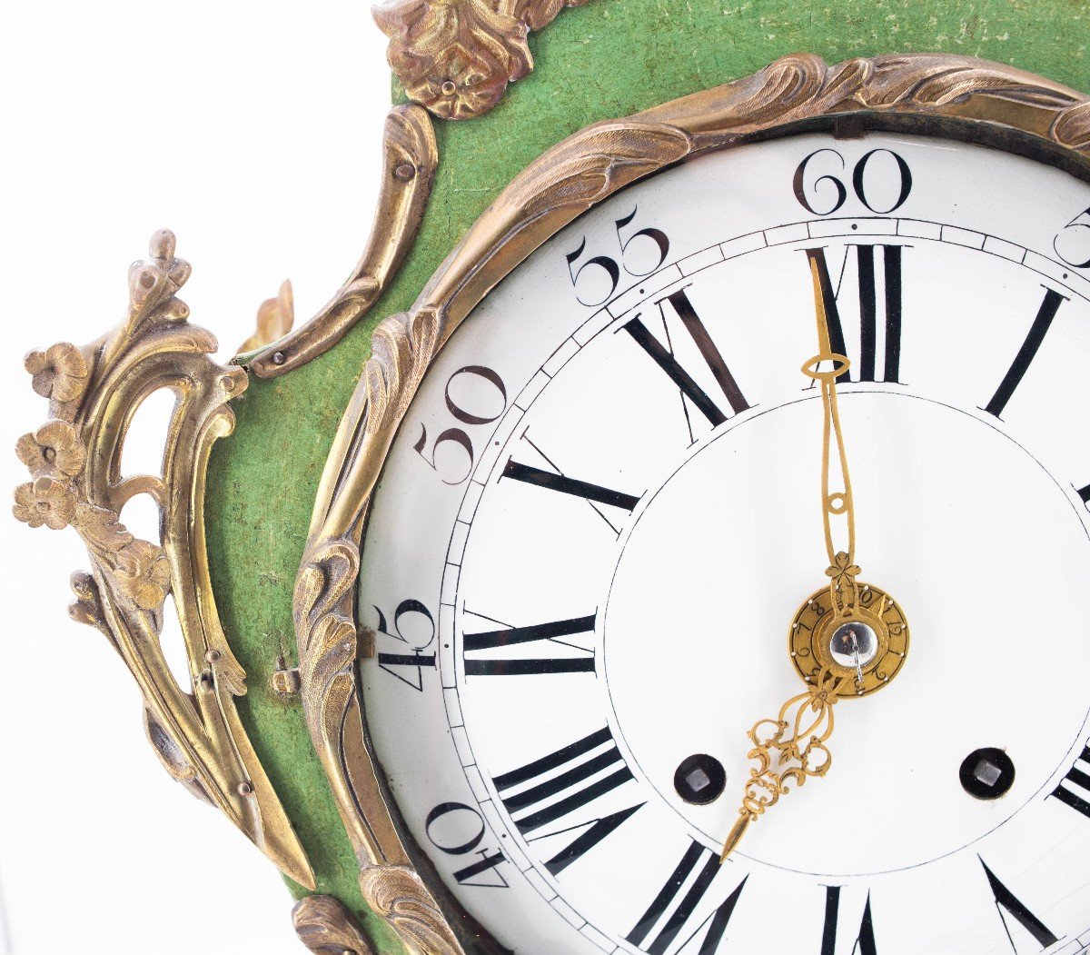 Antique Cartel Louis XV Clock, 1700s Era-photo-2