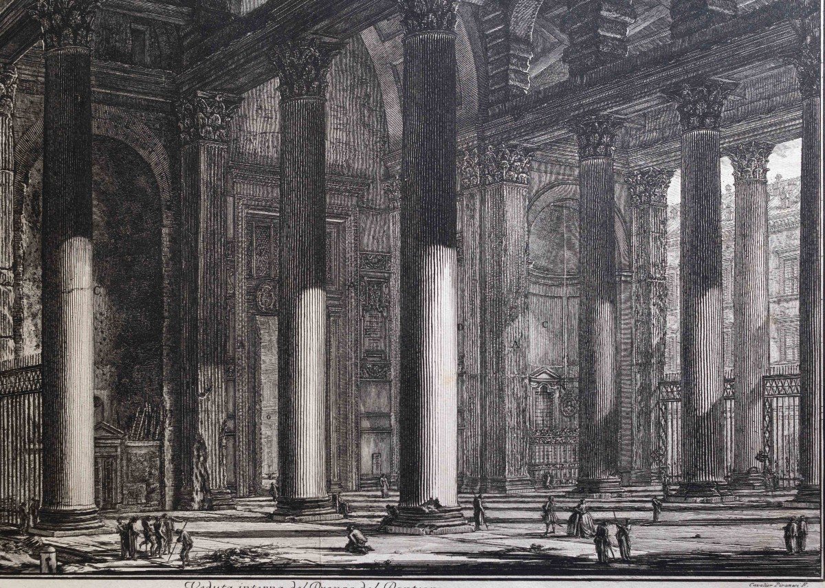 Piranesi Giovanni Battista, "internal View Of The Pronaos Of The Pantheon, 1769-photo-2