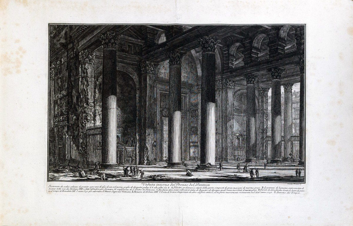 Piranesi Giovanni Battista, "internal View Of The Pronaos Of The Pantheon, 1769