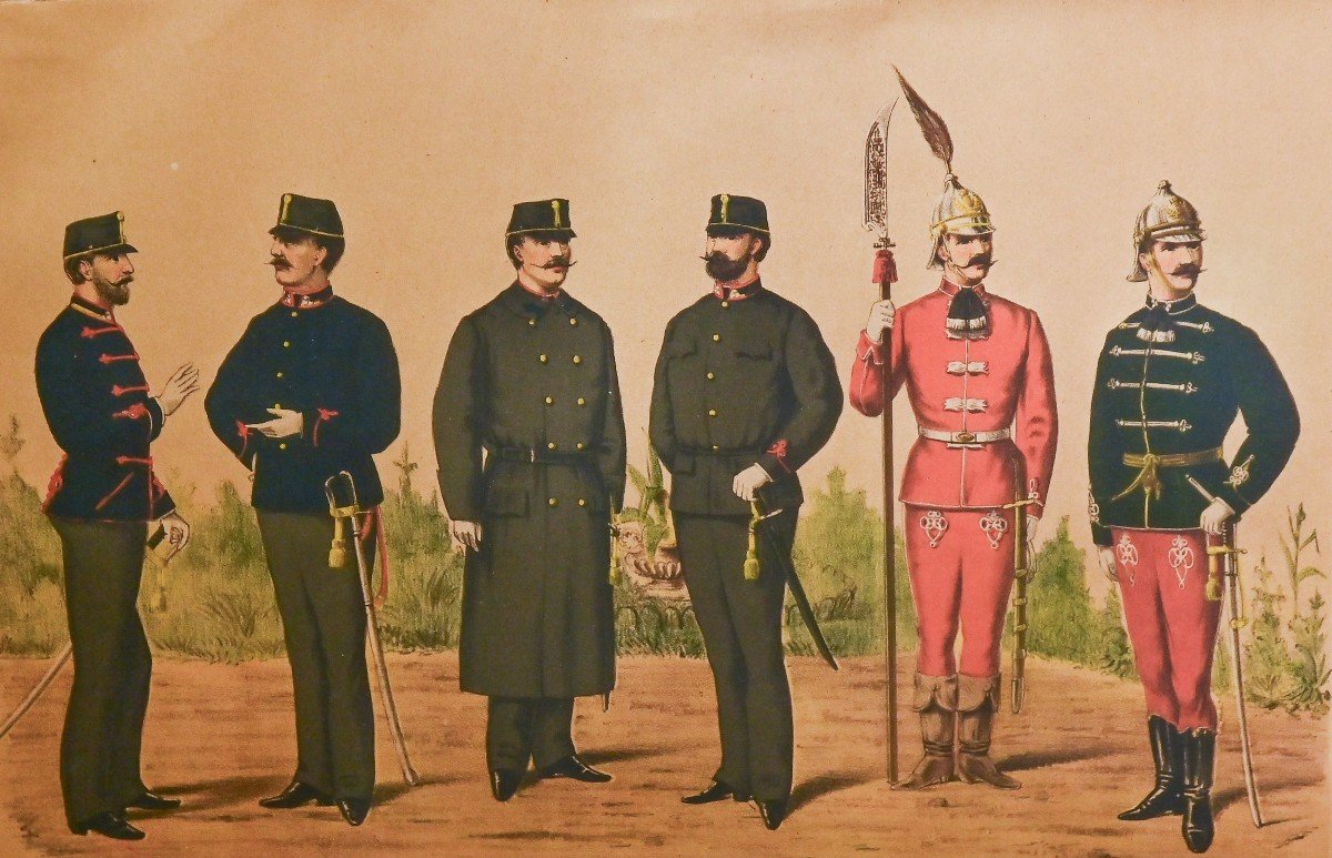 The Military Uniforms, Color Lithographic Prints, Early 1900s-photo-3