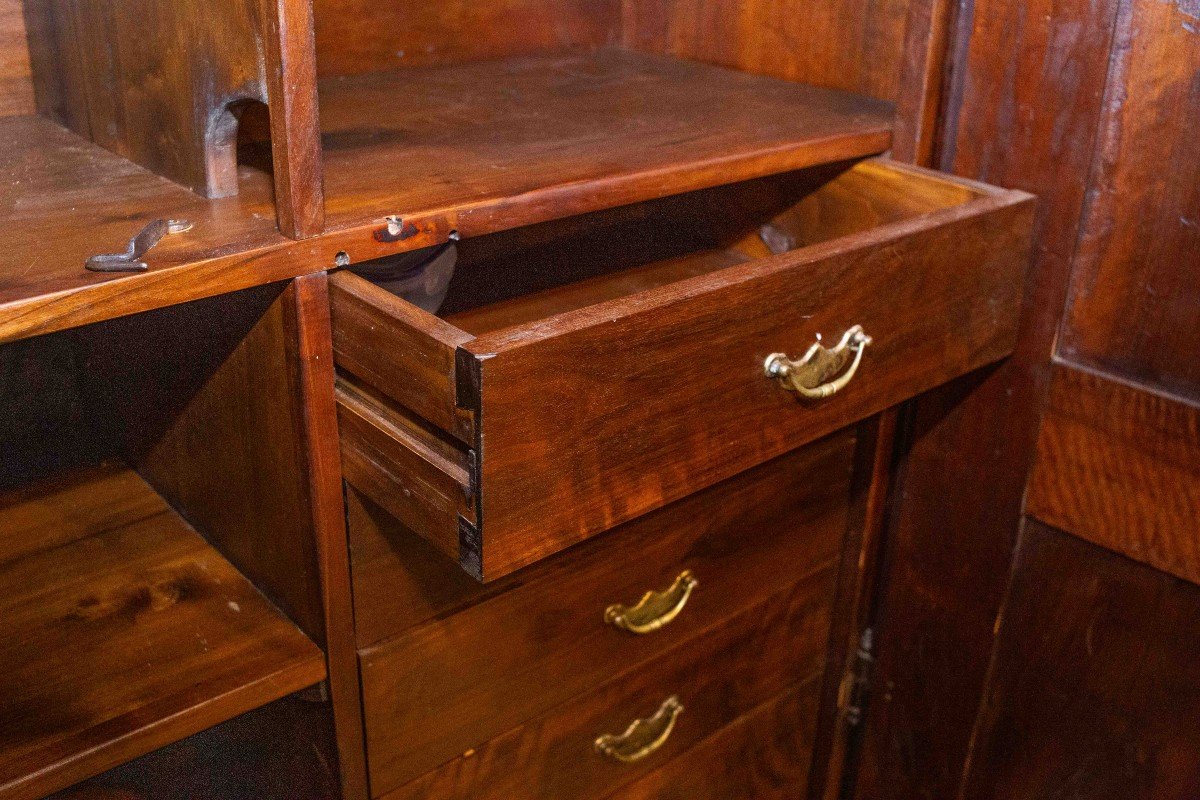 Armoire Piémontaise à Deux Portes En Noyer Sculpté Du 17e Siècle-photo-8