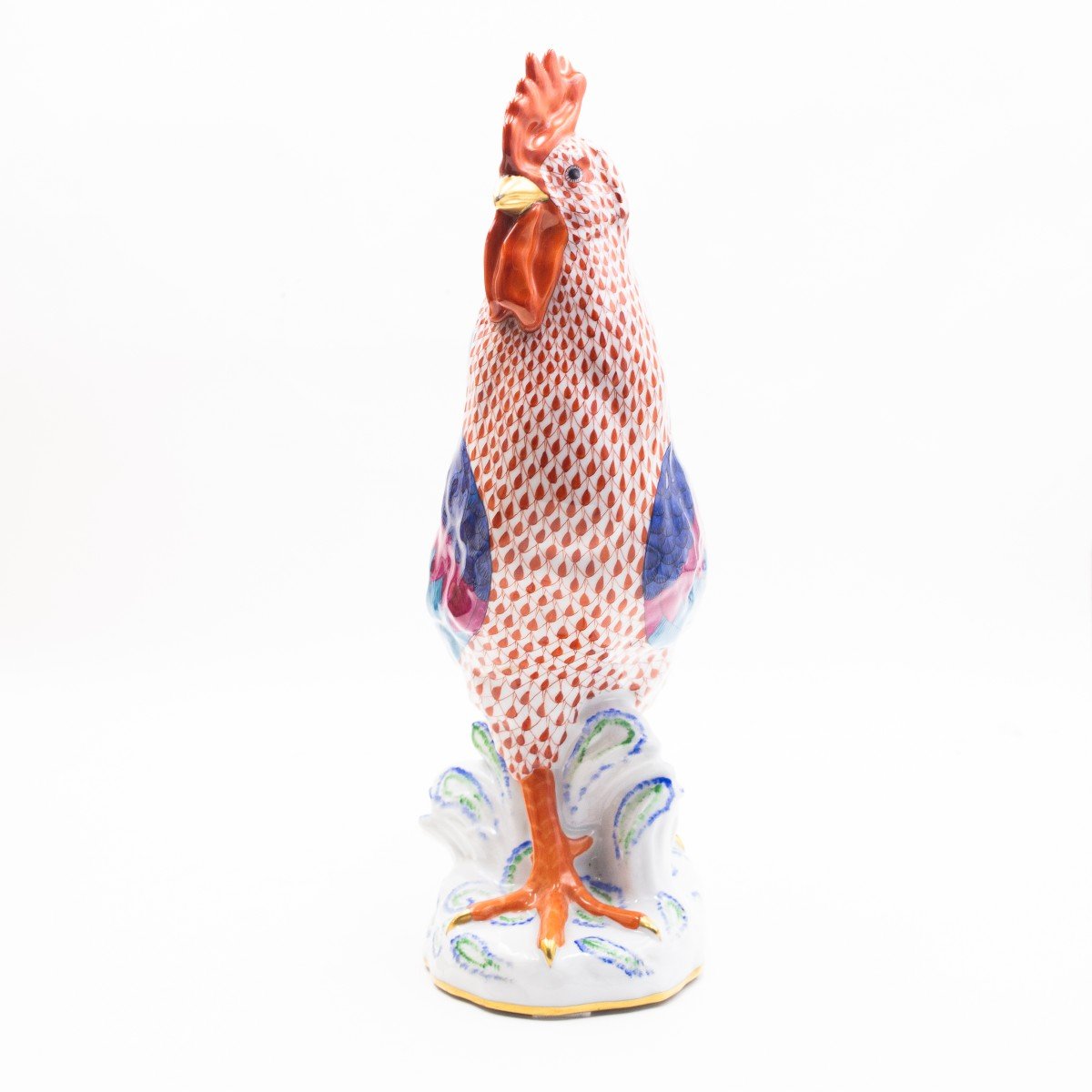 Herend, "big Rooster," Hand-painted Porcelain, Marked, 1920s-photo-5
