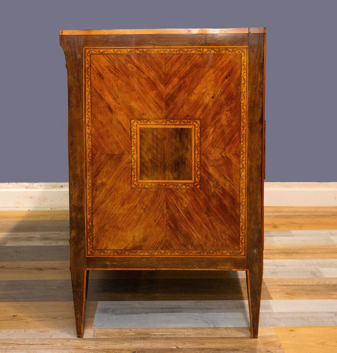 Walnut Chest Of Drawers With Inlays, Original Directorate, Late 1700s-photo-7