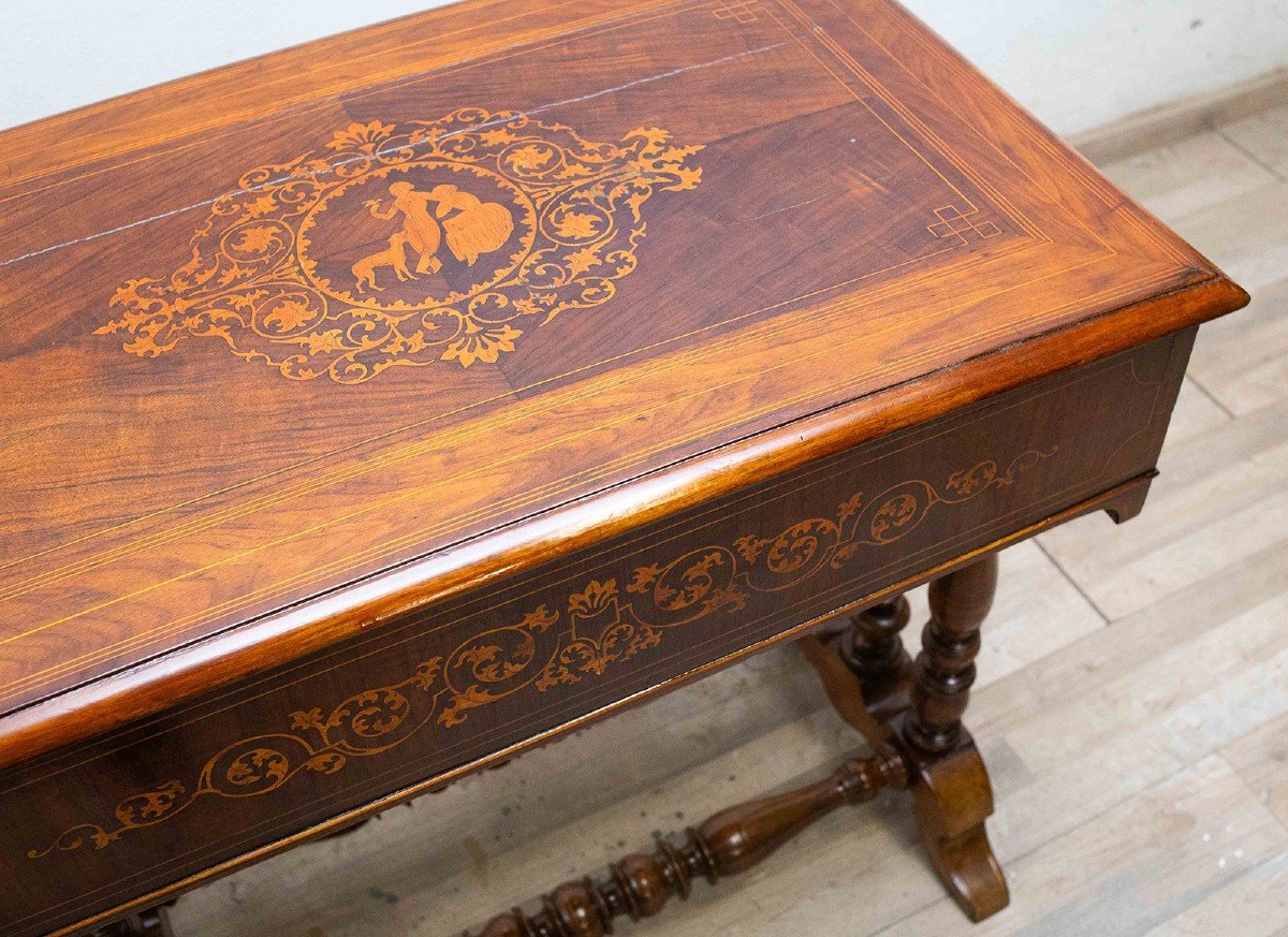 Charles X Inlaid Wooden Coffee Table, Early 19th Century Period-photo-1