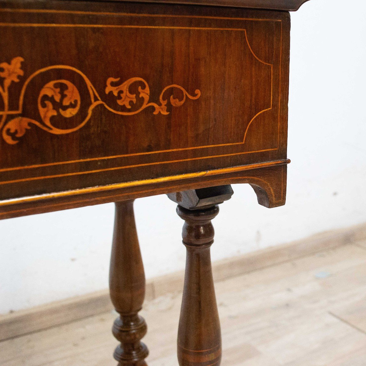 Charles X Inlaid Wooden Coffee Table, Early 19th Century Period-photo-4