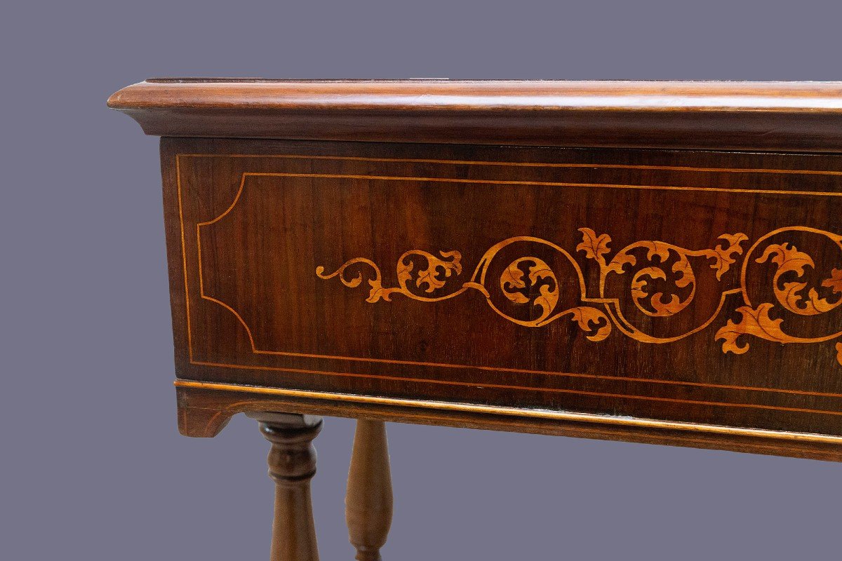 Charles X Inlaid Wooden Coffee Table, Early 19th Century Period-photo-5