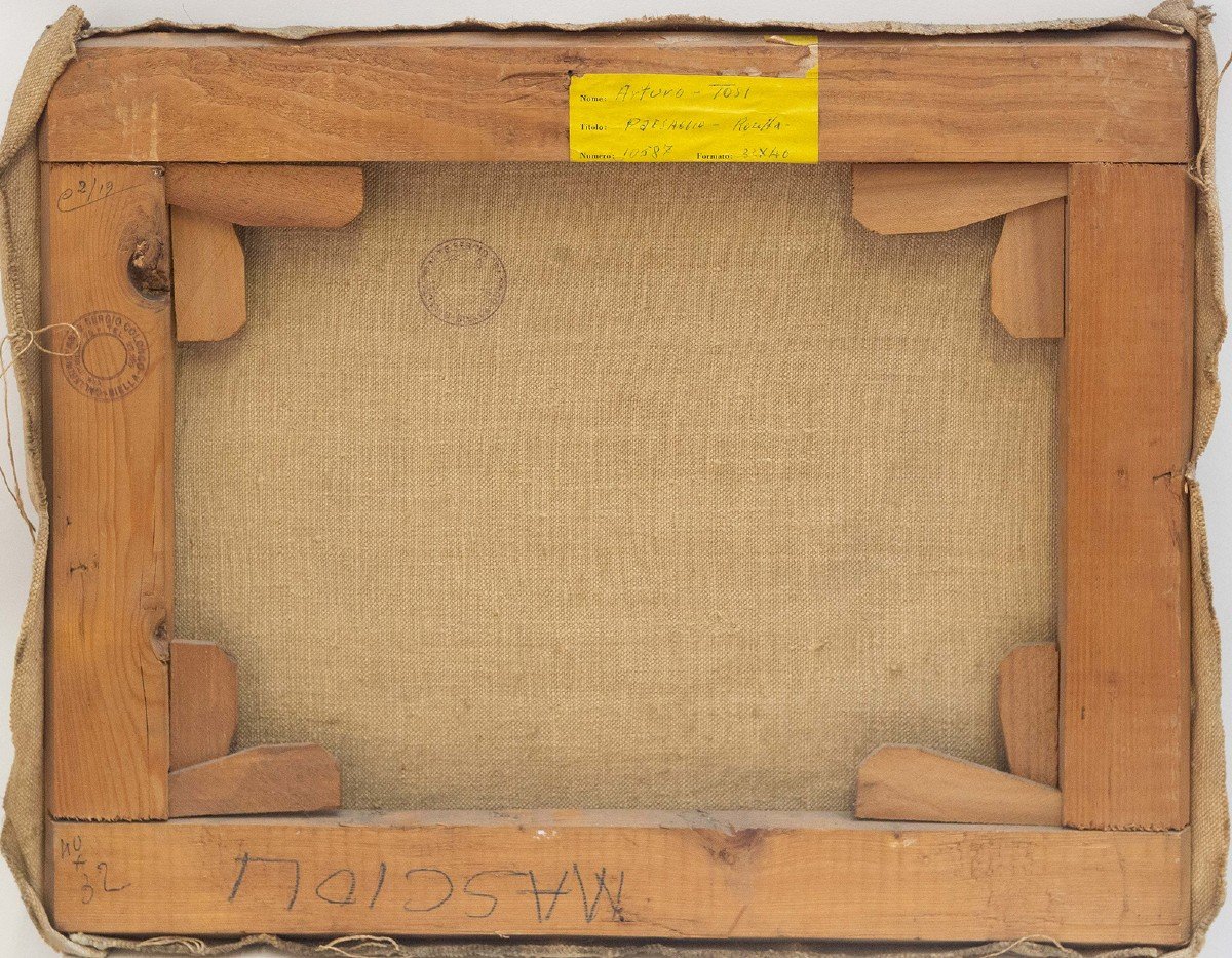 Arturo Tosi, Huile Sur Toile "paysage - Rovetta", Signée, 20e Siècle-photo-3