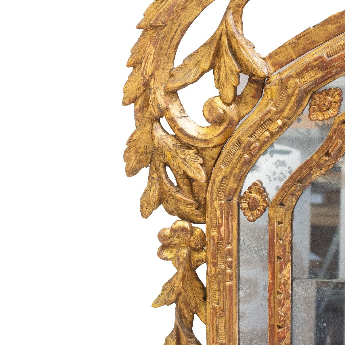 Miroir / Cheminée en bois doré, original 18ème siècle Louis XVI-photo-3