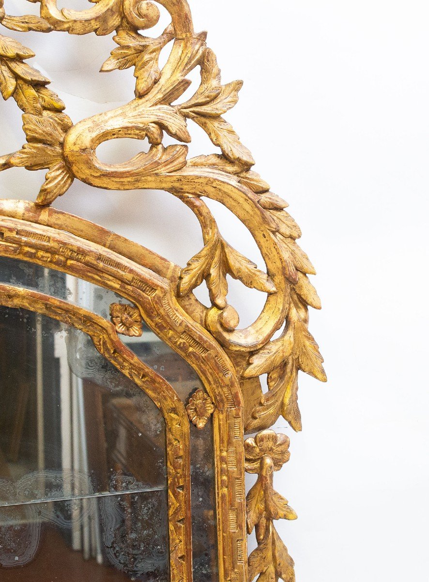 Miroir / Cheminée en bois doré, original 18ème siècle Louis XVI-photo-1