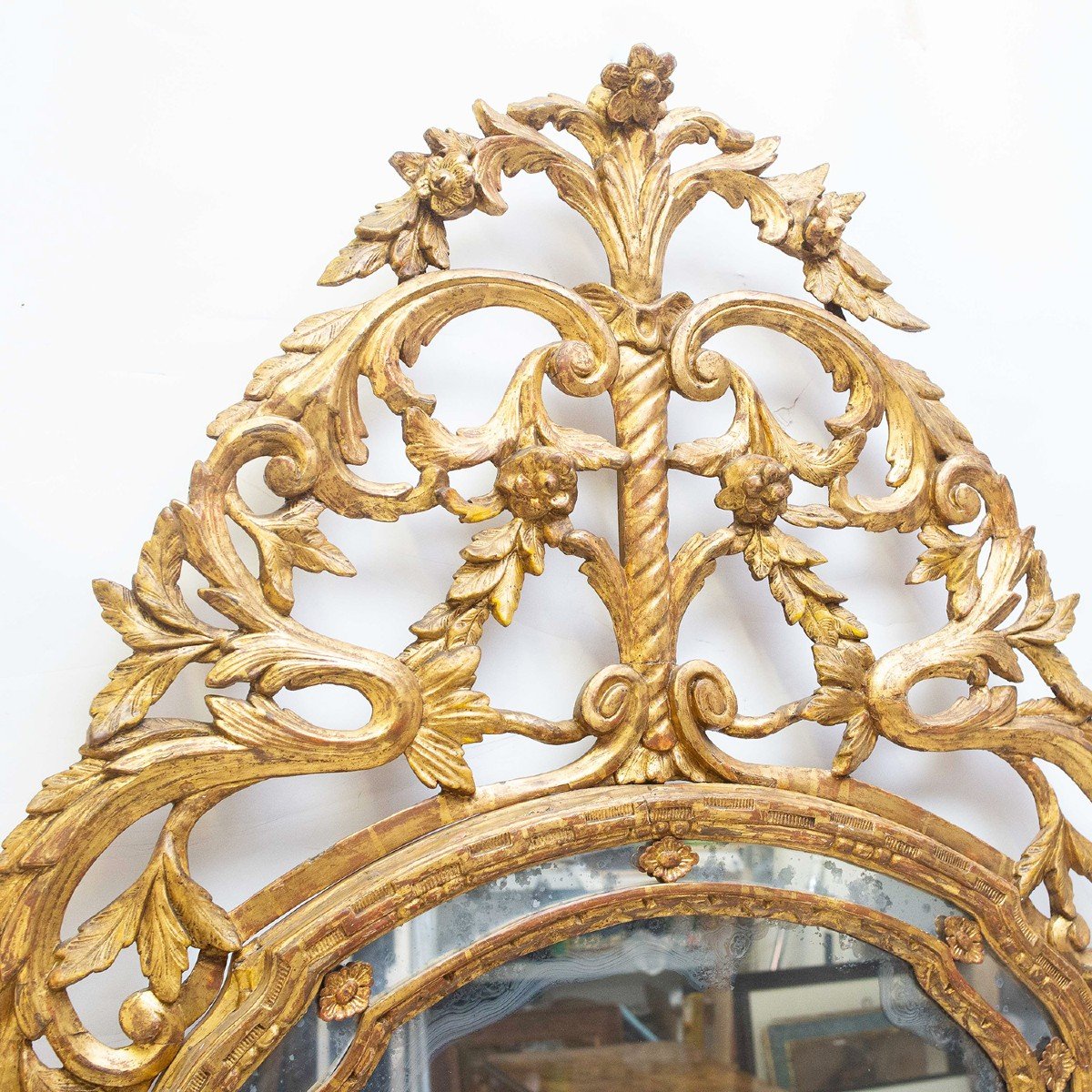 Miroir / Cheminée en bois doré, original 18ème siècle Louis XVI-photo-6