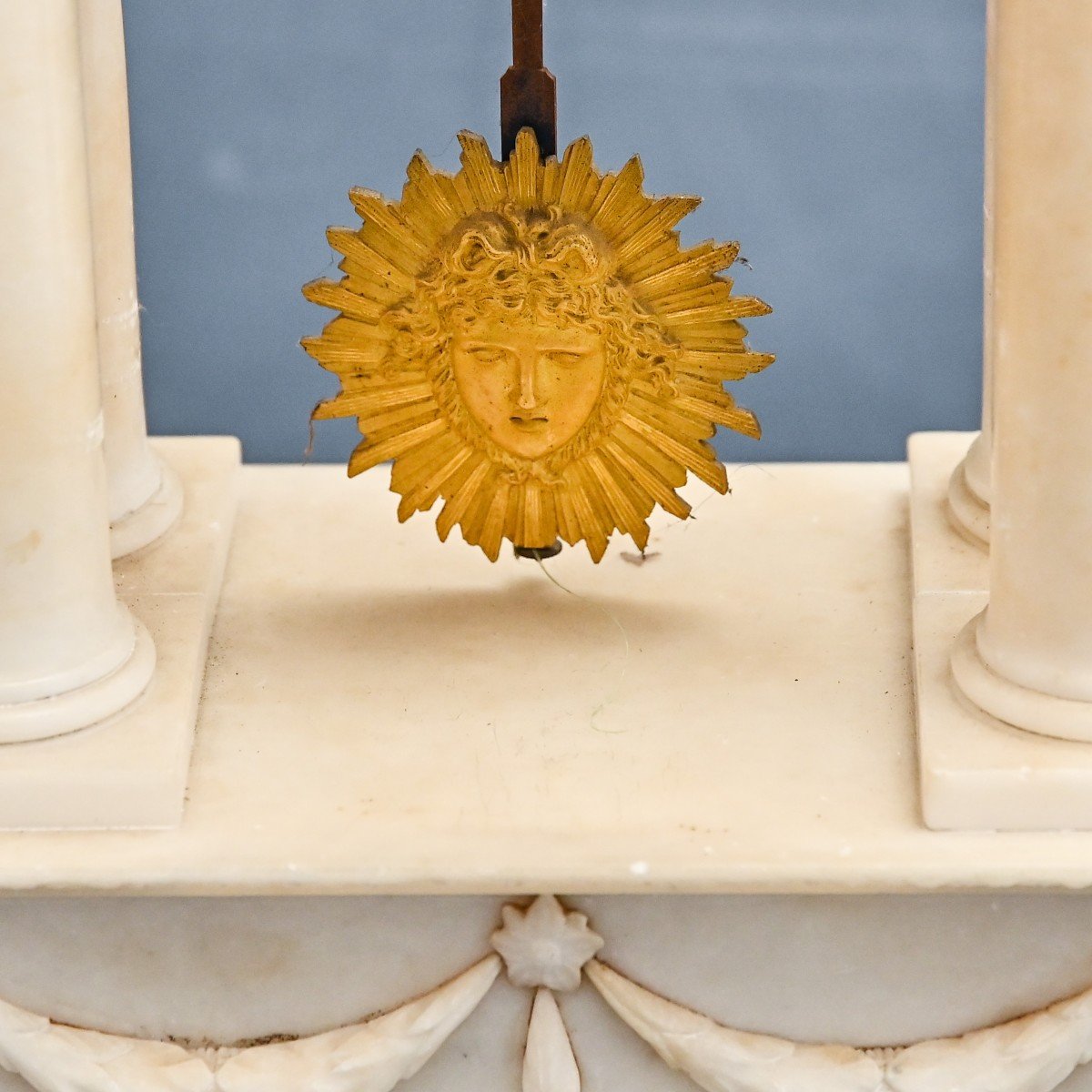 Pendule En Marbre Blanc, Style Louis XVI, 1830/1850-photo-4