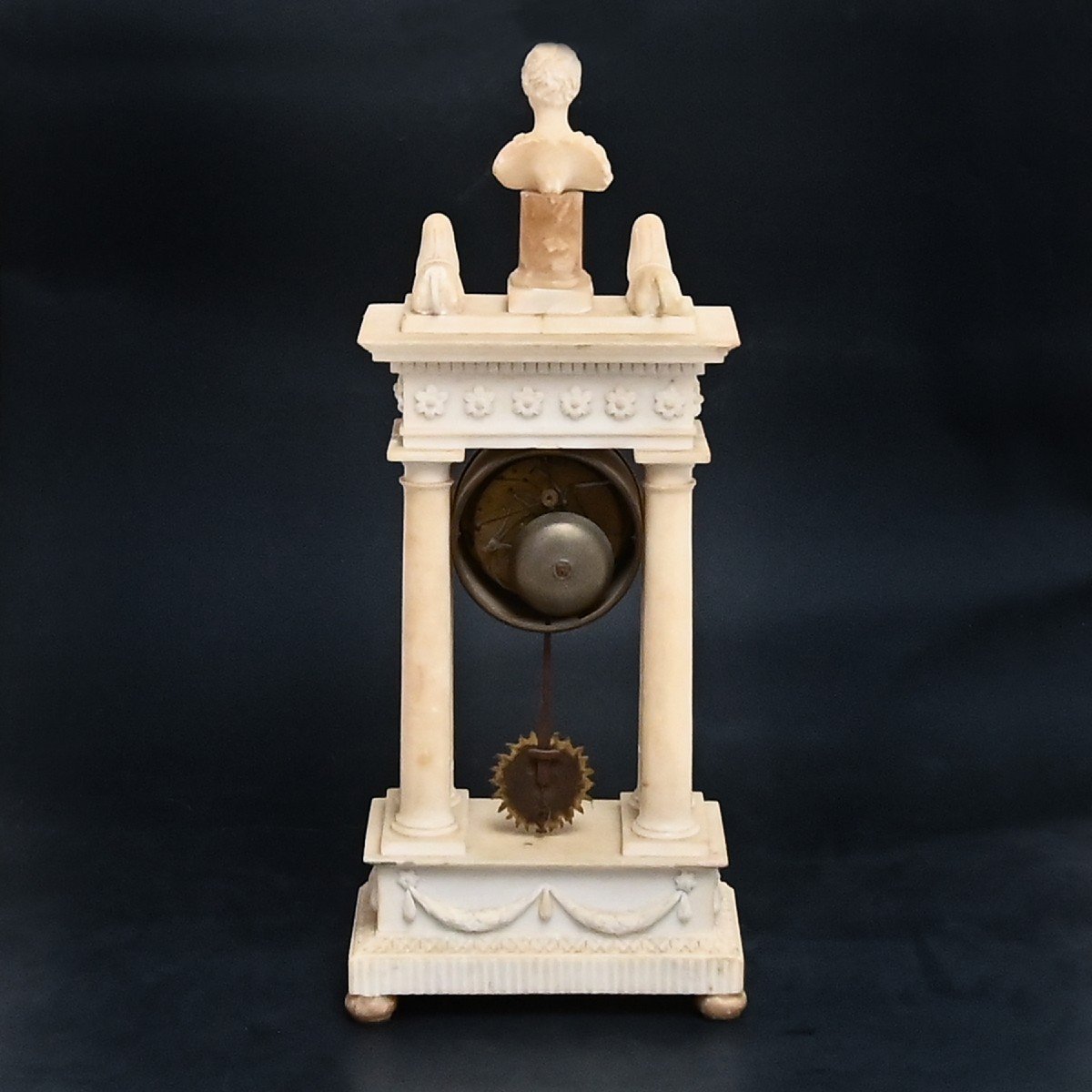 Pendule En Marbre Blanc, Style Louis XVI, 1830/1850-photo-7