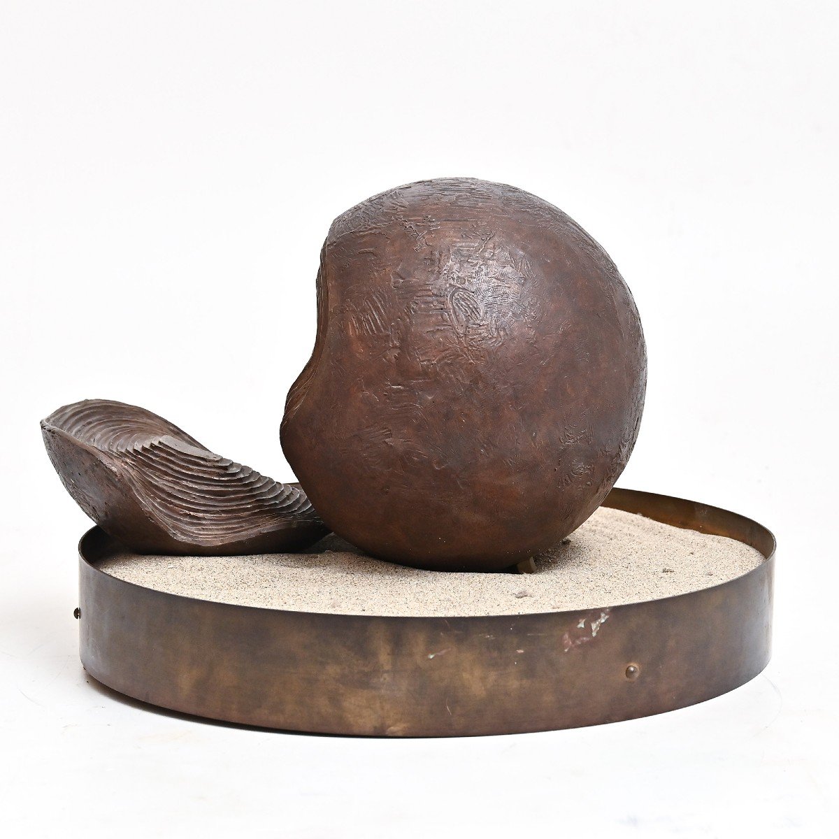 Sculpture En Bronze De Franco Zazzeri, Signée Et Datée 1976-photo-3