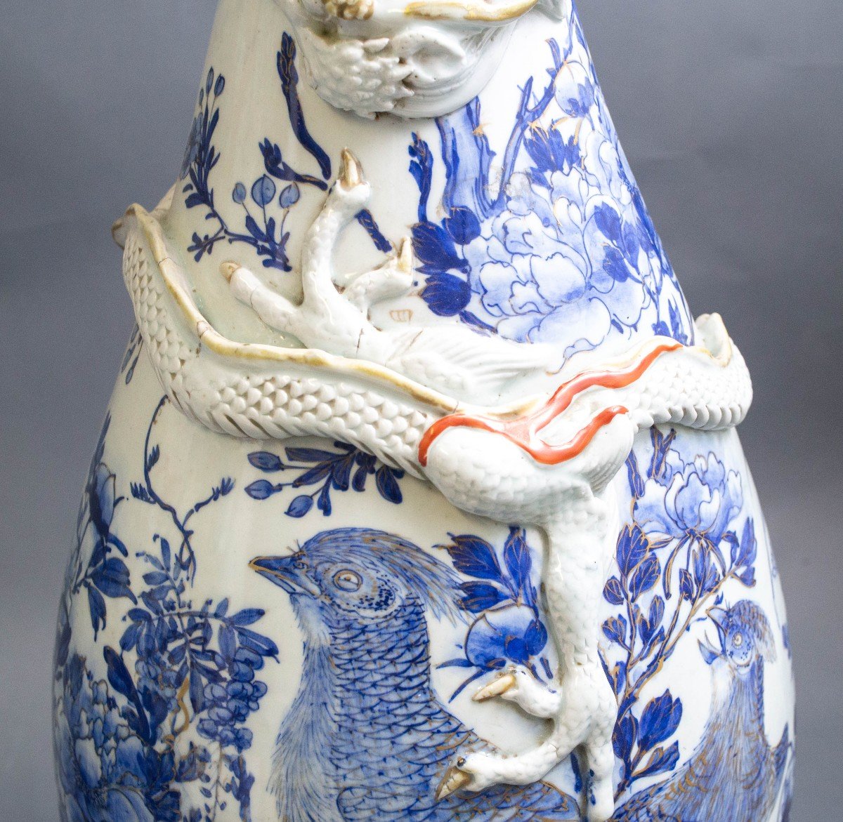 Pair Of Antique Oriental Vases - Origin Japan, Early 1900s Period-photo-4