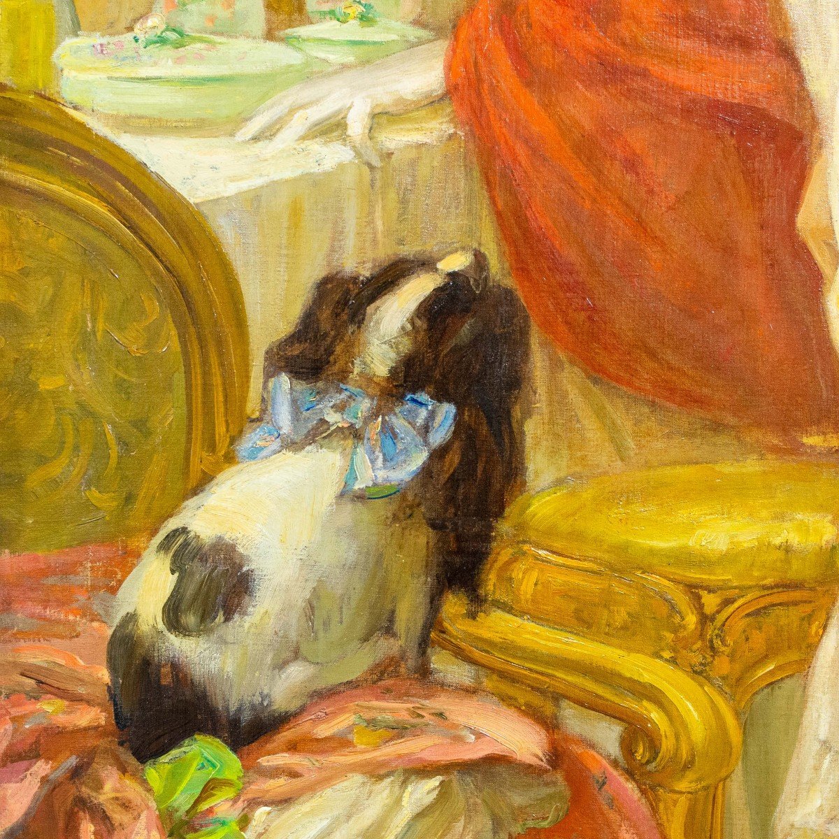 "cares Of Government," Oil On Canvas, By Vittorio Emanuele Bressanin, Signed, 1928-photo-2