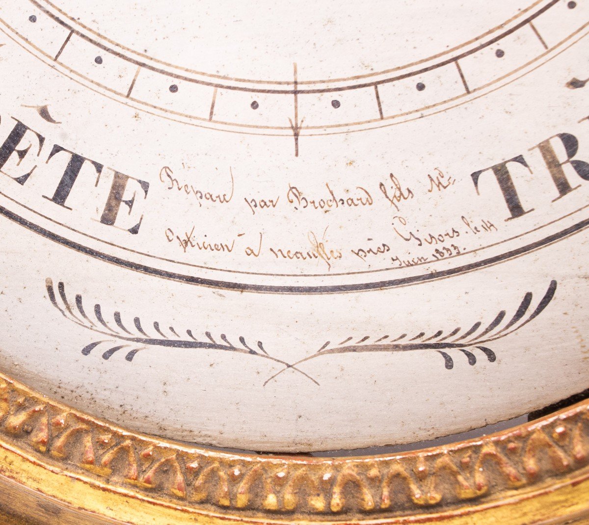 Barometer Origin France, In Gilt Wood, 1833-photo-3