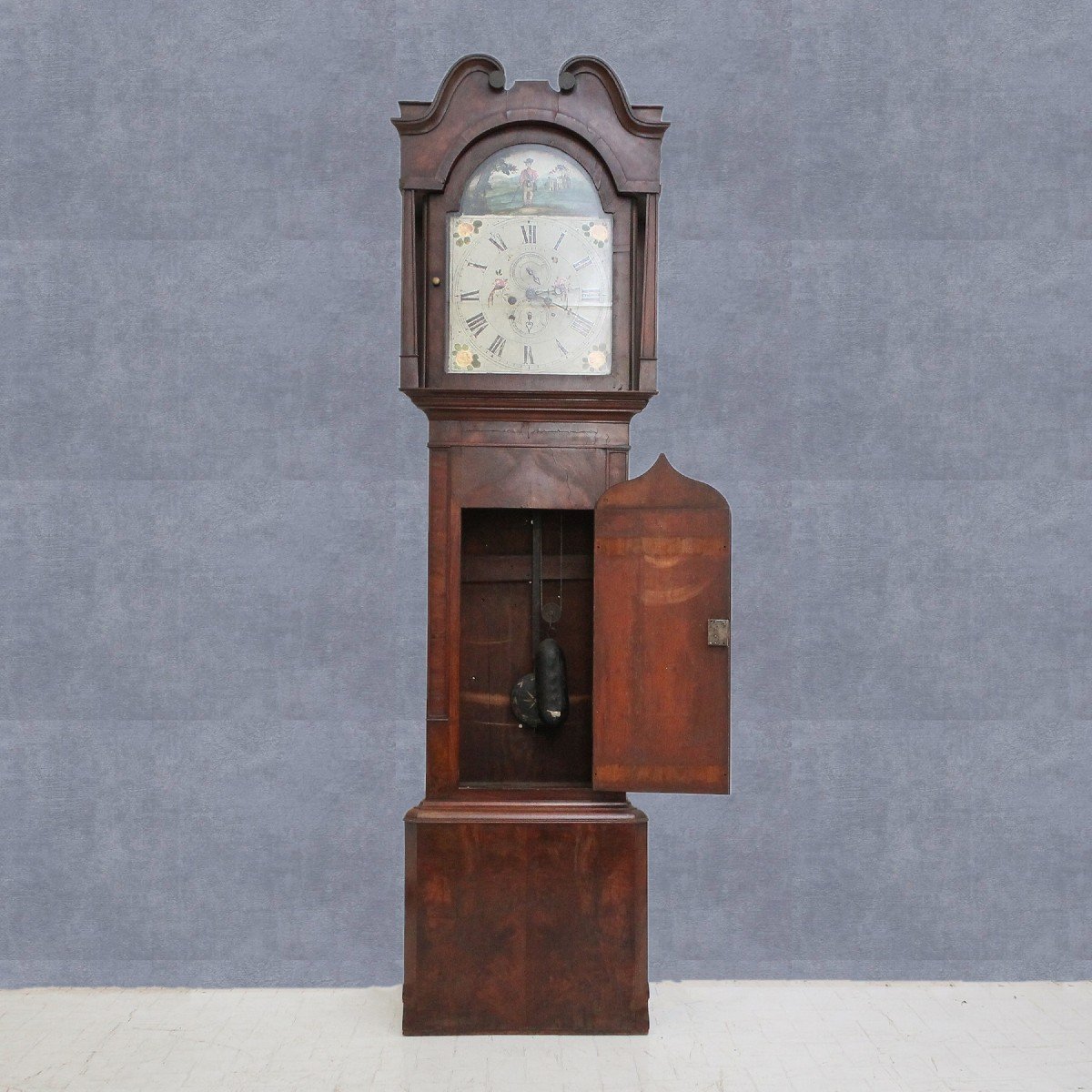 Large And Beautiful George III Style Mahogany Clock, Late 1700s Early 1800s.-photo-3