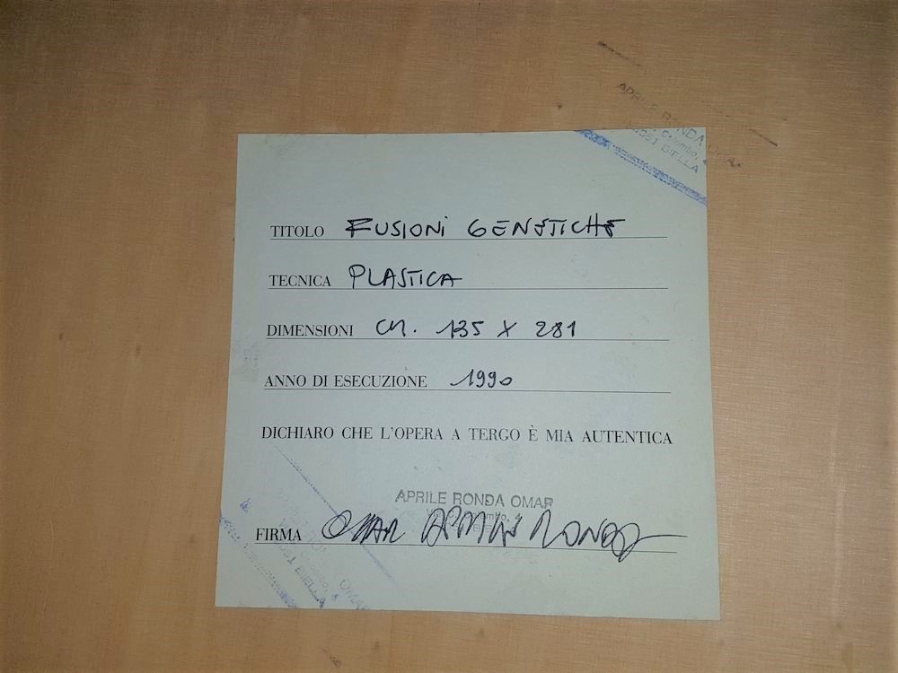 Omar Ronda, Genetic Fusions," Plastic On Wood Panel, Signed,1990-photo-2
