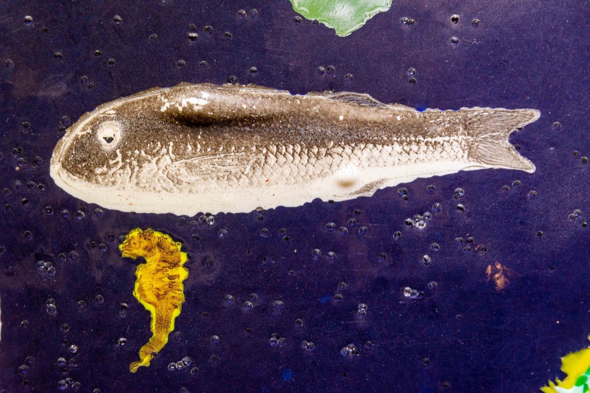 Omar Ronda, Genetic Fusions', Plastique Sur Panneau De Bois, Signé,1990-photo-4