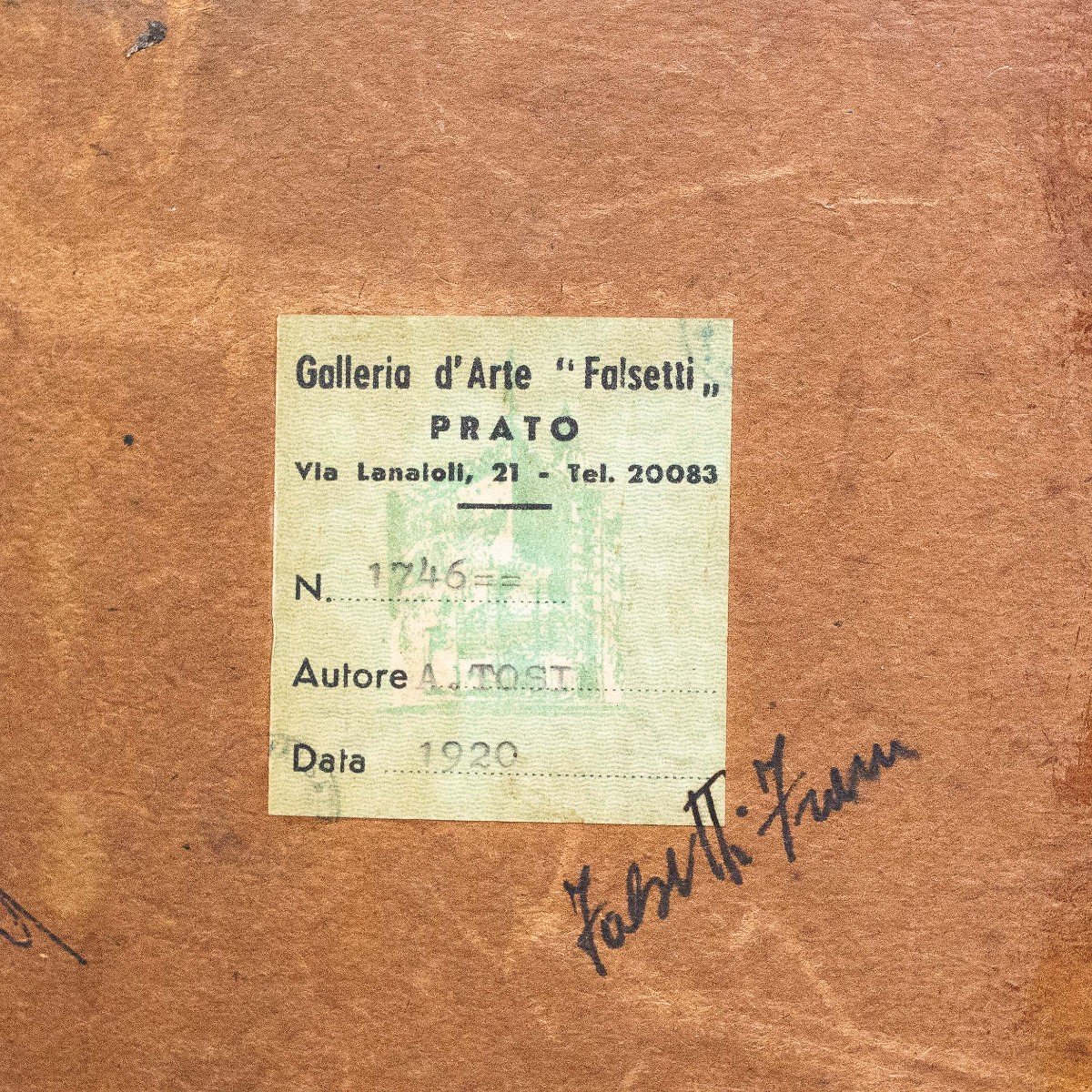 Arturo Tosi, Oil On Cardboard "landscape," Signed, 1920-photo-2
