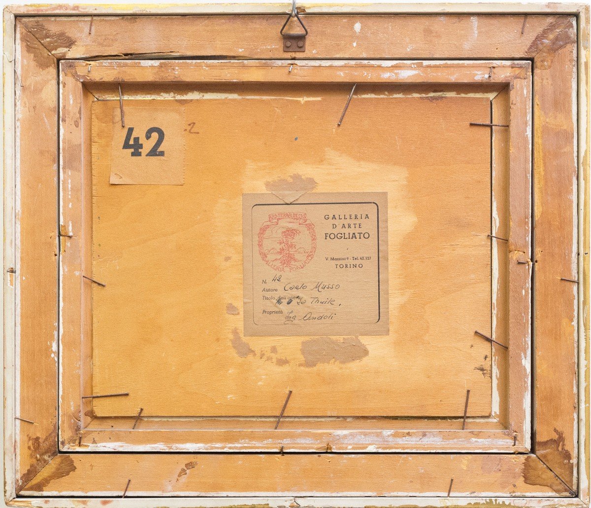 Carlo Musso, "la Thuille", Huile Sur Panneau, époque 20e Siècle-photo-3