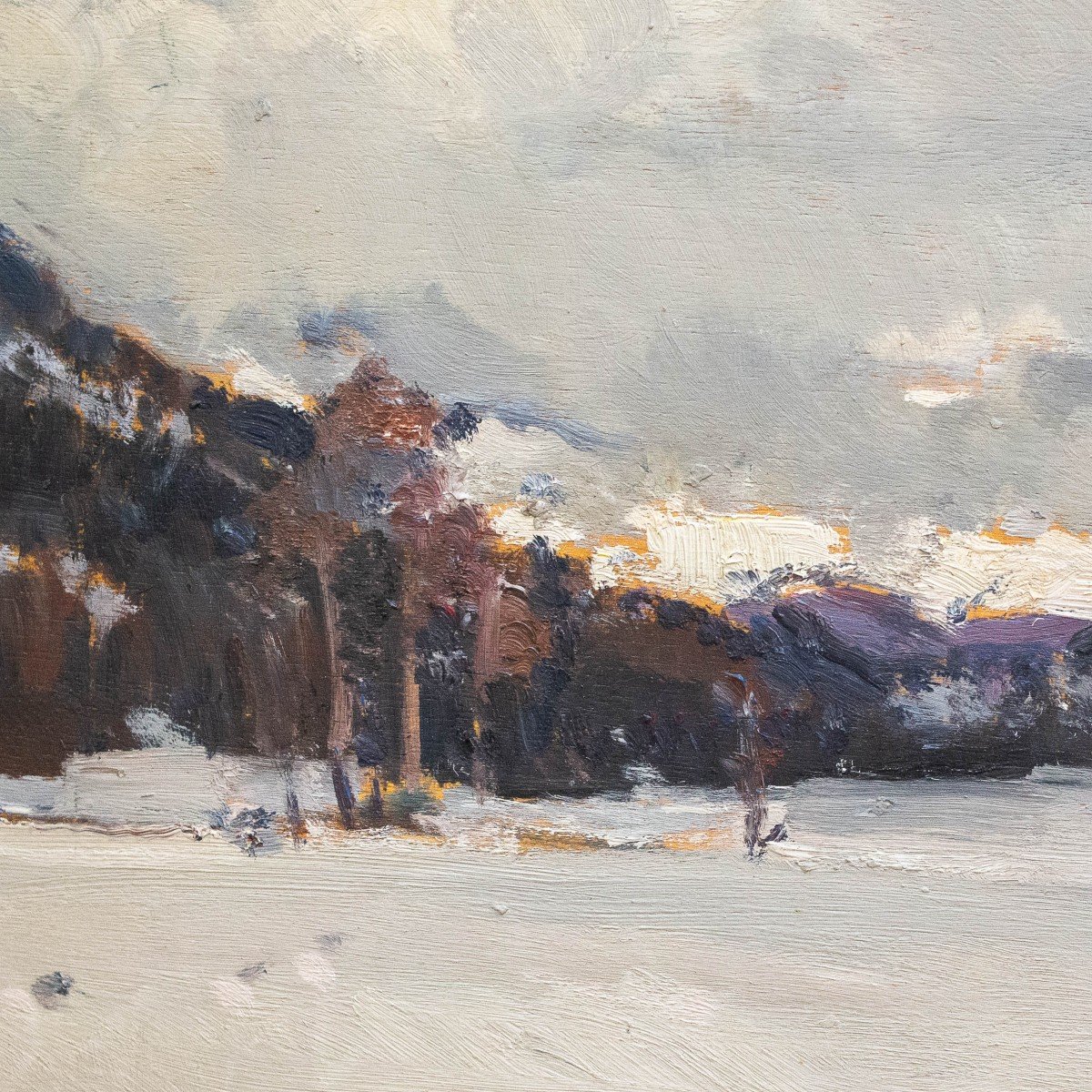 Carlo Musso, "la Thuille", Huile Sur Panneau, époque 20e Siècle-photo-6
