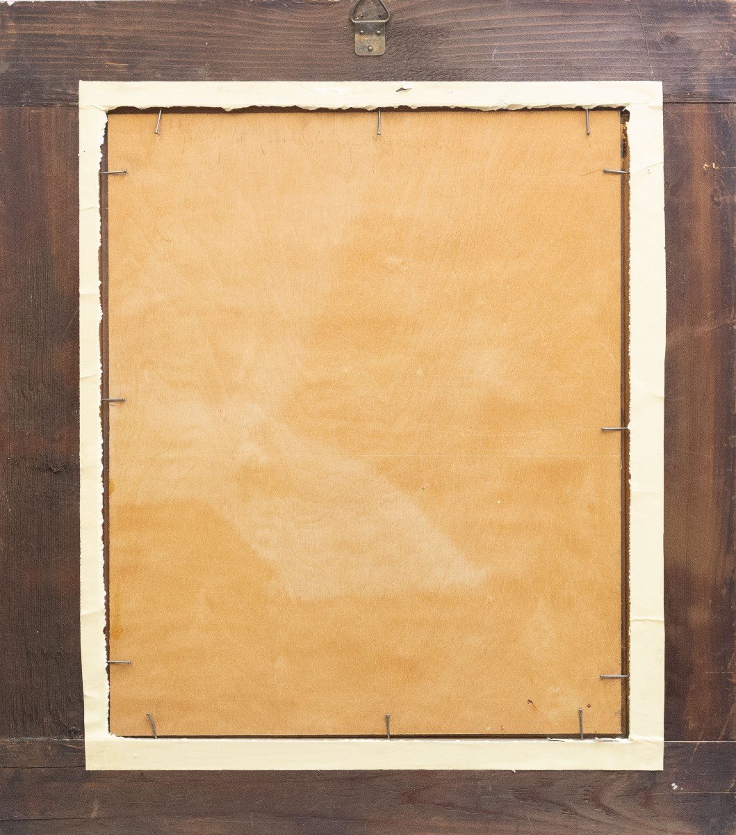 Ivan Karpoff, "Neige en ville", huile sur panneau, signée, époque 20e siècle-photo-3