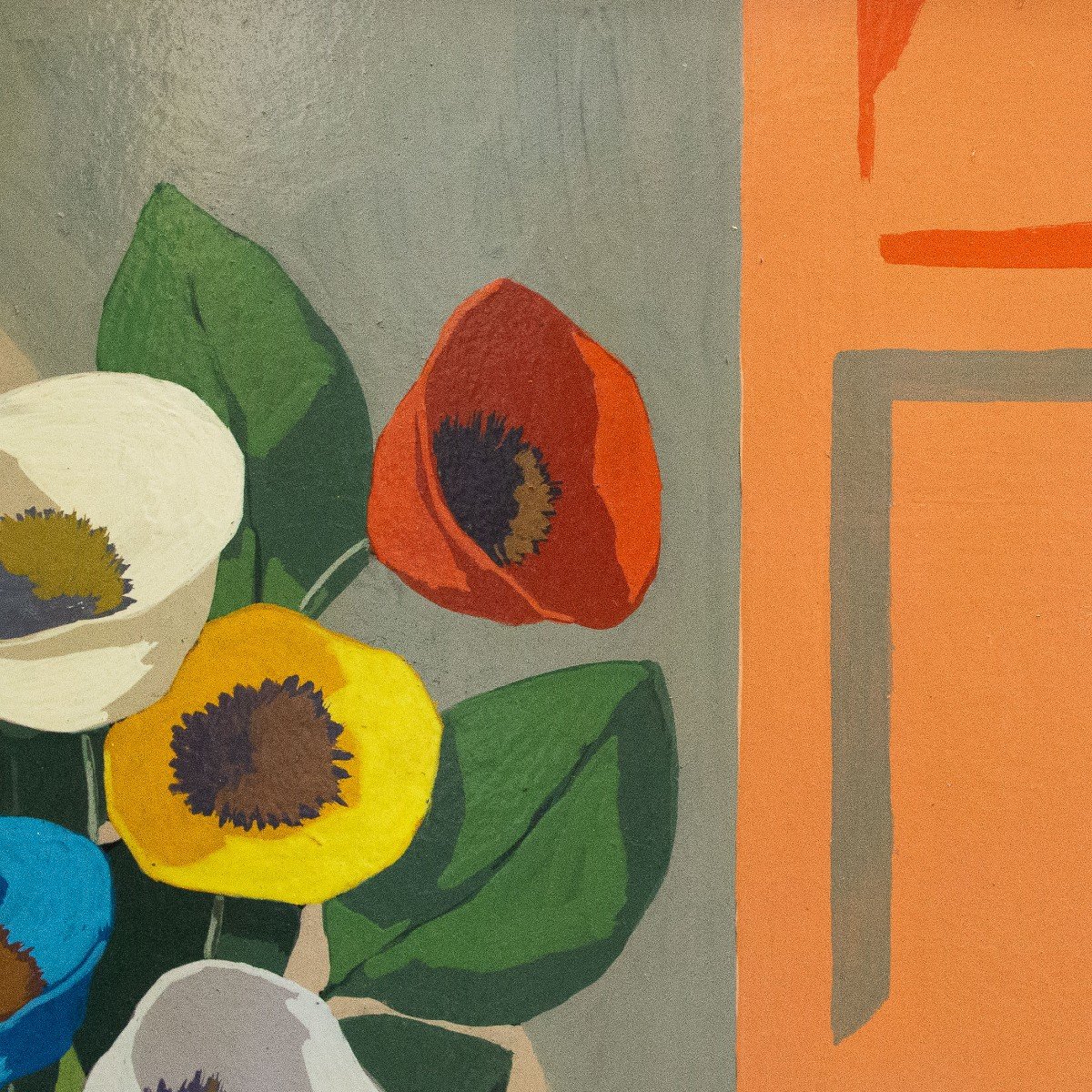 Roberto Masi, Oil On Plywood, "vase Of Flowers", Signed, 1900s-photo-3