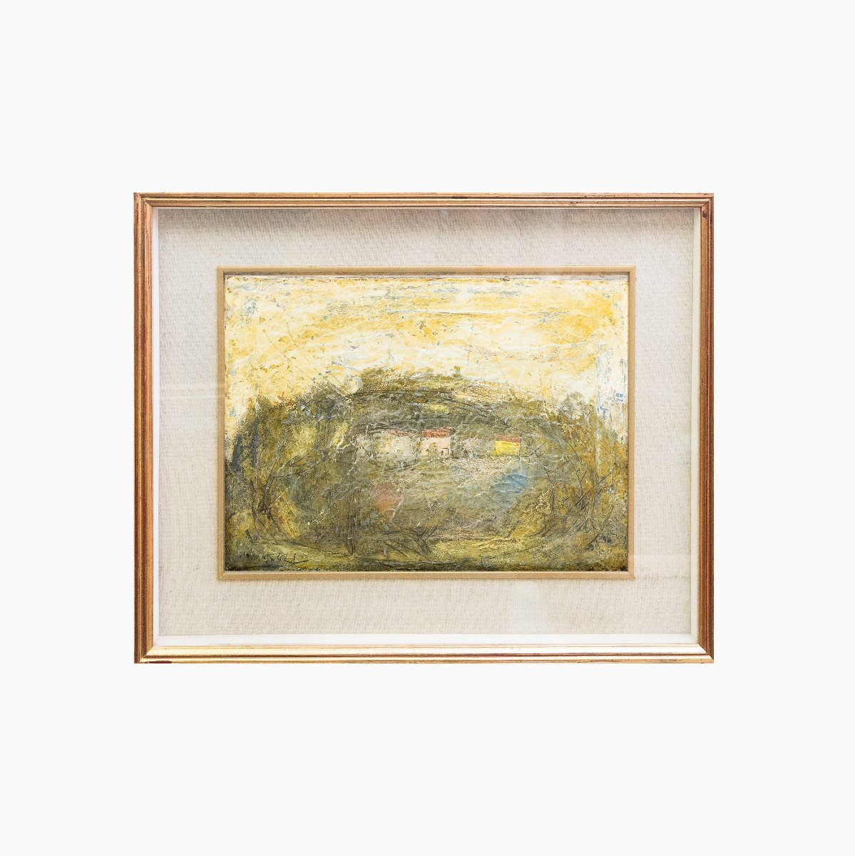 Pippo Pozzi, "il Casotto Rosa", Huile Sur Toile, Signée, 1964-photo-2
