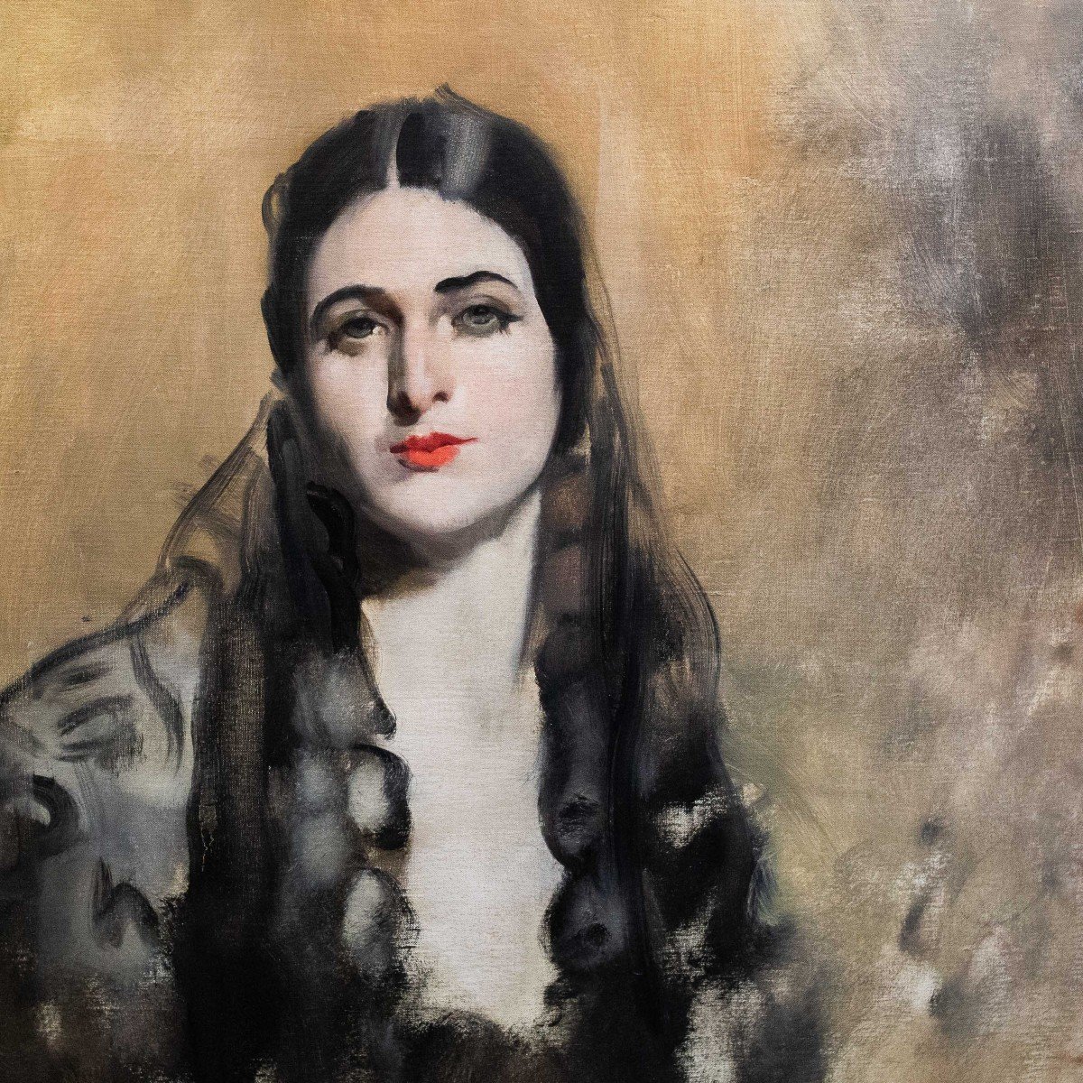 Antonio Ambrogio Alciati, "portrait Of A Noblewoman," Oil On Canvas, Signed, 1923-photo-1