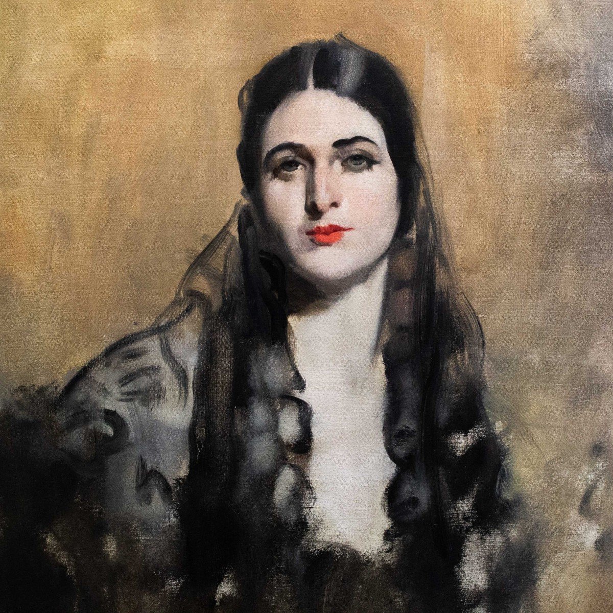 Antonio Ambrogio Alciati, "portrait Of A Noblewoman," Oil On Canvas, Signed, 1923-photo-3