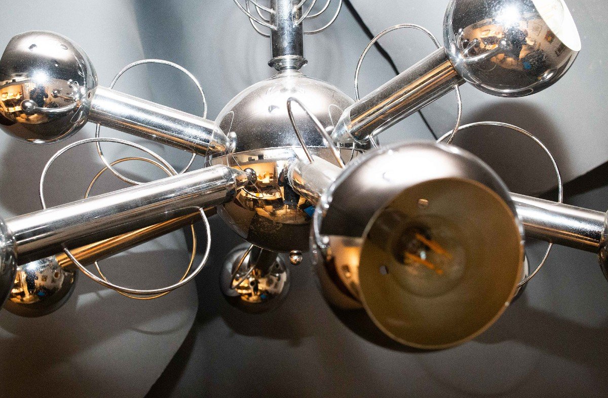 Pair Of Chandeliers, “manifattura Italia,” Reggiani Style, 1970s-photo-1