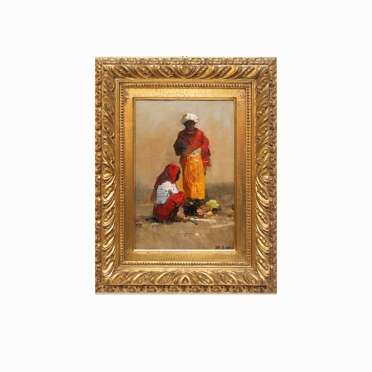 Lorenzo Delleani, “arab Scene,” Oil On Panel, 1889-photo-2