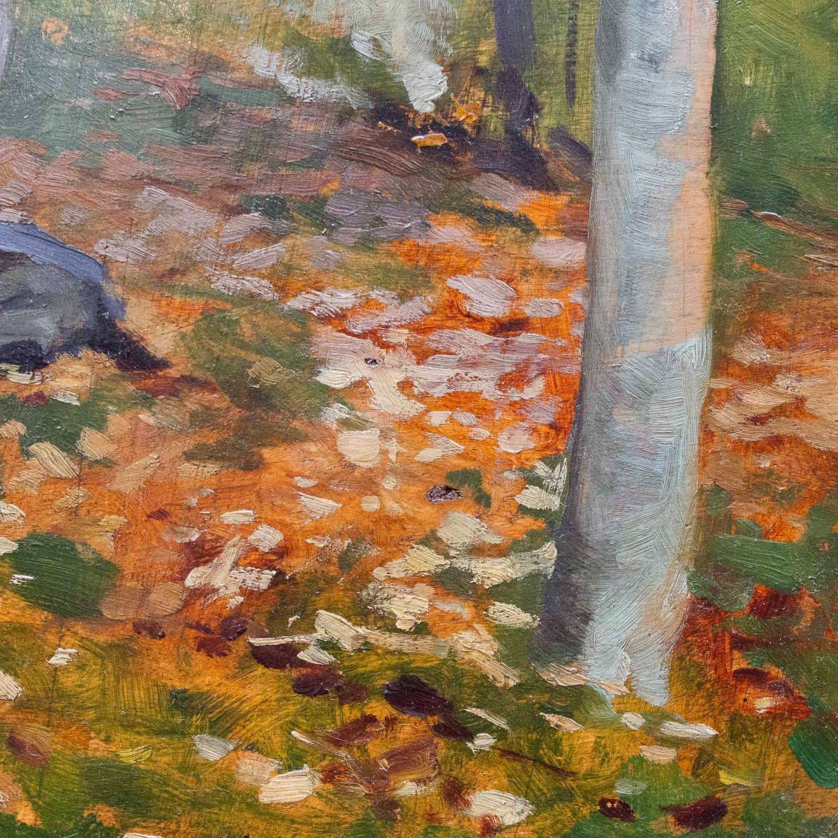 Giovanni Carpanetto, “in The October Woods,” Oil On Panel, Signed, 1892-photo-7