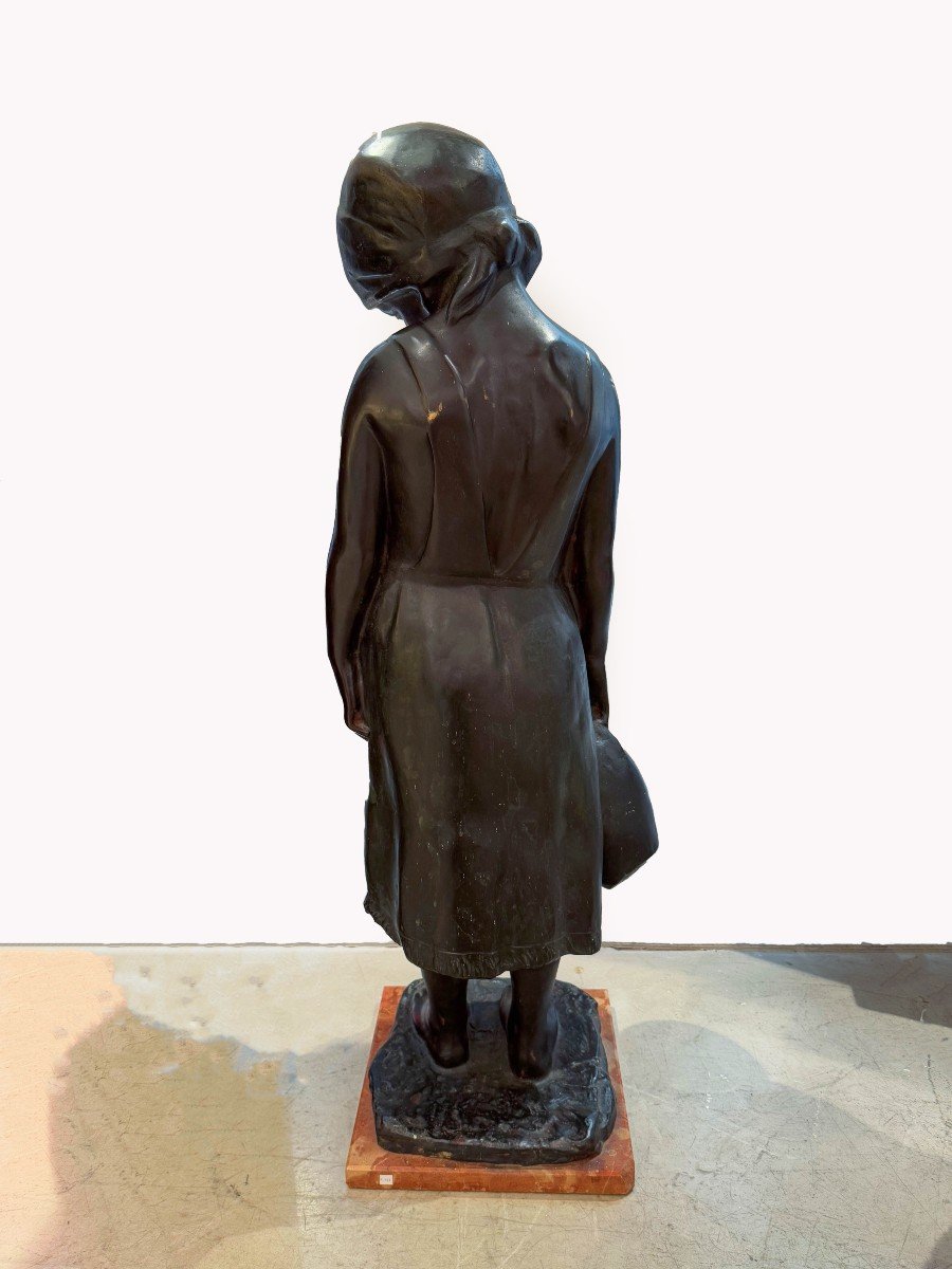 Vincenzo Aurisicchio, « Enfant », Sculpture En Bronze, Signée, 19e Siècle-photo-8