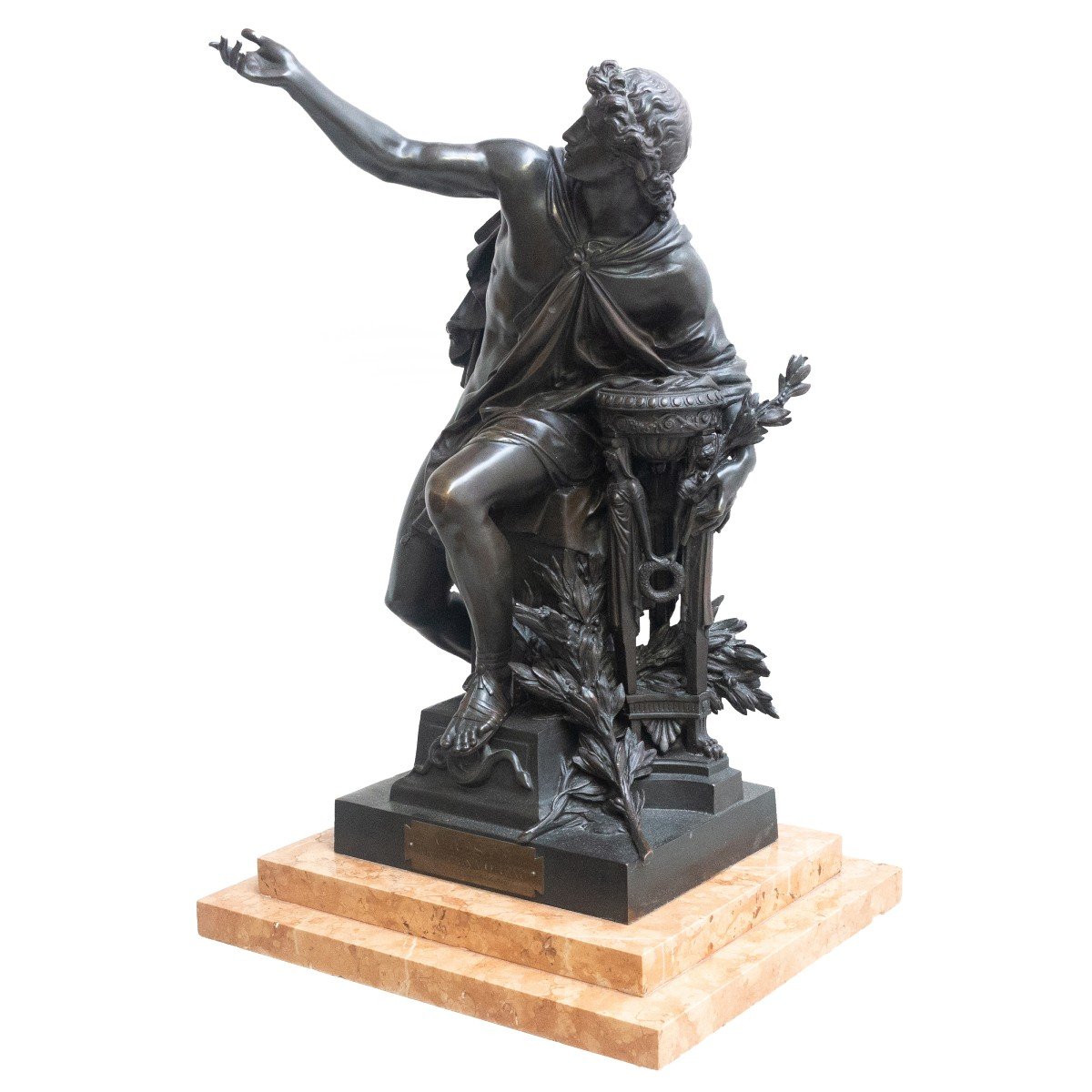 Mathurin Moreau, “apollo,” Large Bronze Sculpture, Signed, 19th Cent.-photo-3