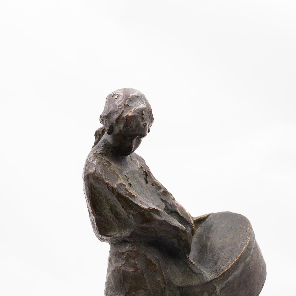 Attilio Gartmann, « Femme Au Panier », Début Du 20e Siècle-photo-5