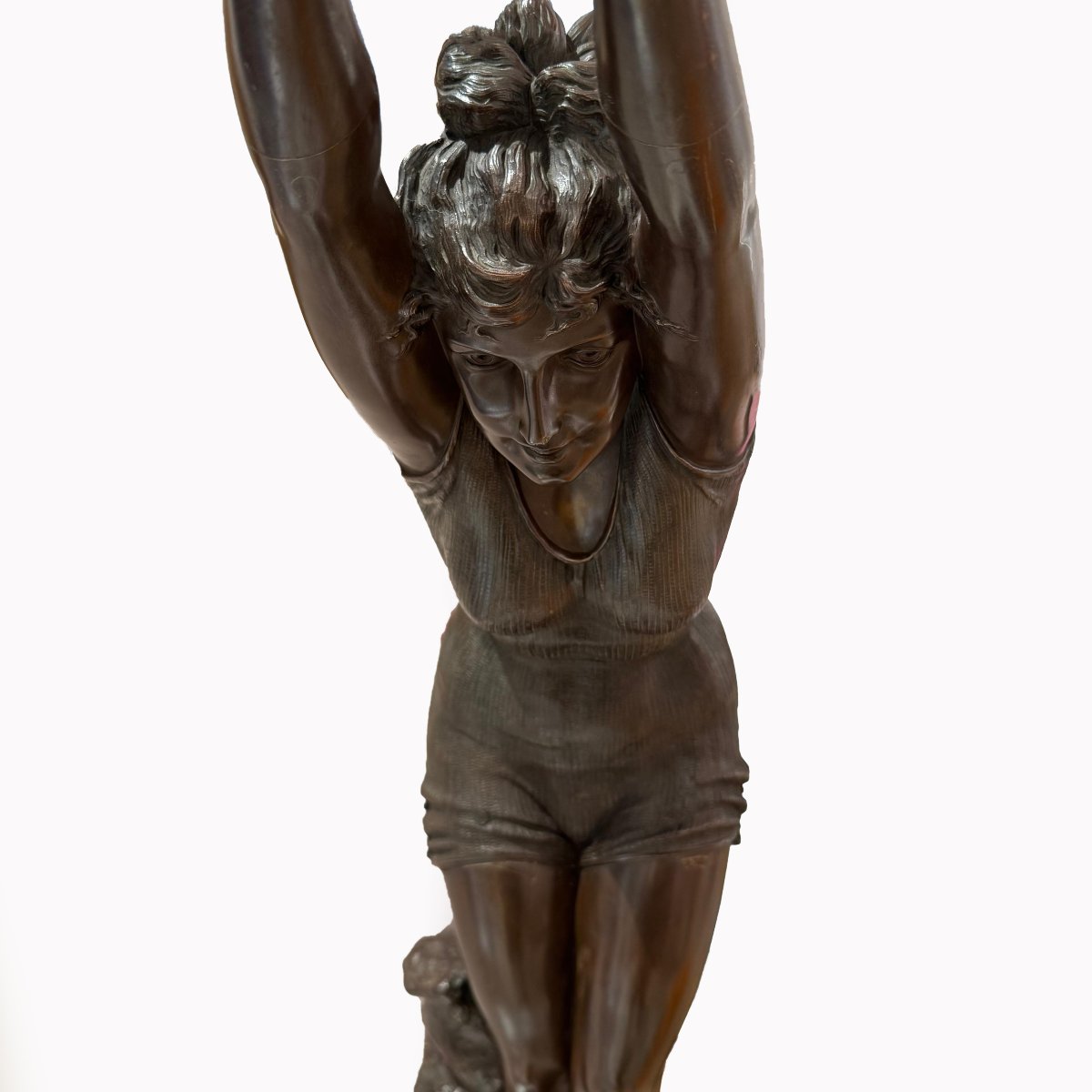 Odoardo Tabacchi (1831 - 1905), “tuffolina,” Bronze Sculpture, 1886-photo-4