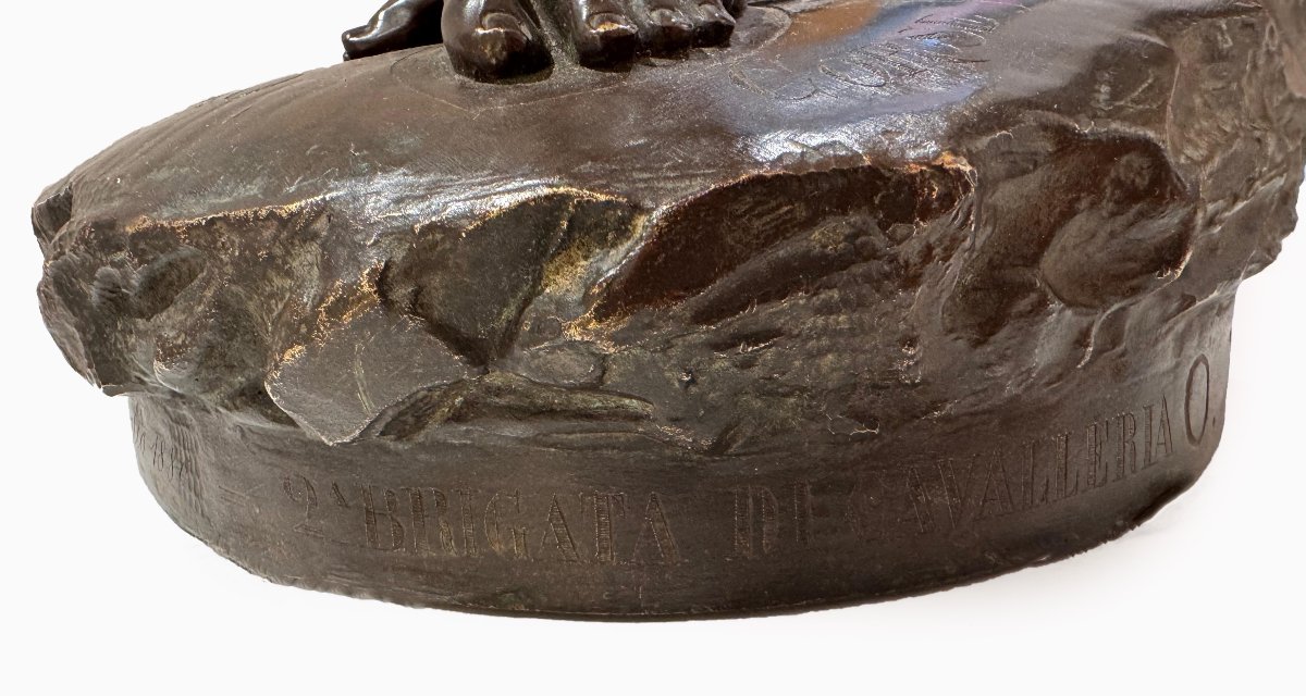 Odoardo Tabacchi (1831 - 1905), “tuffolina,” Bronze Sculpture, 1886-photo-2