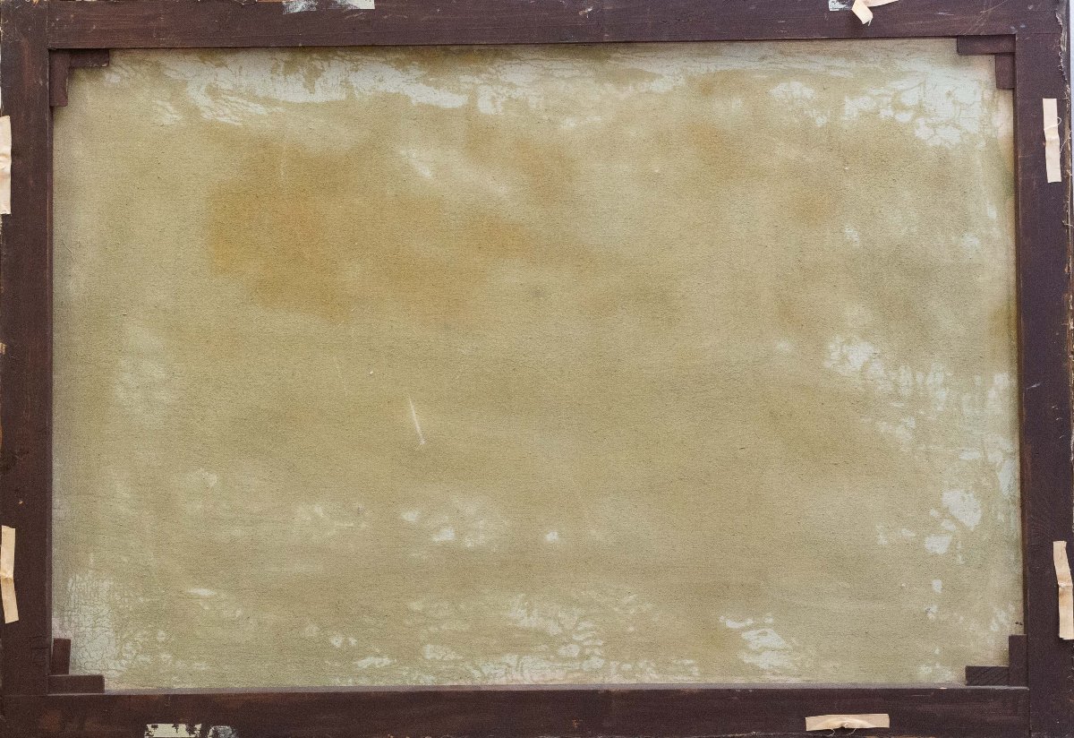 Gino Federici, « Berger Avec Son Troupeau », Huile Sur Toile, Signée, 20e Siècle-photo-4