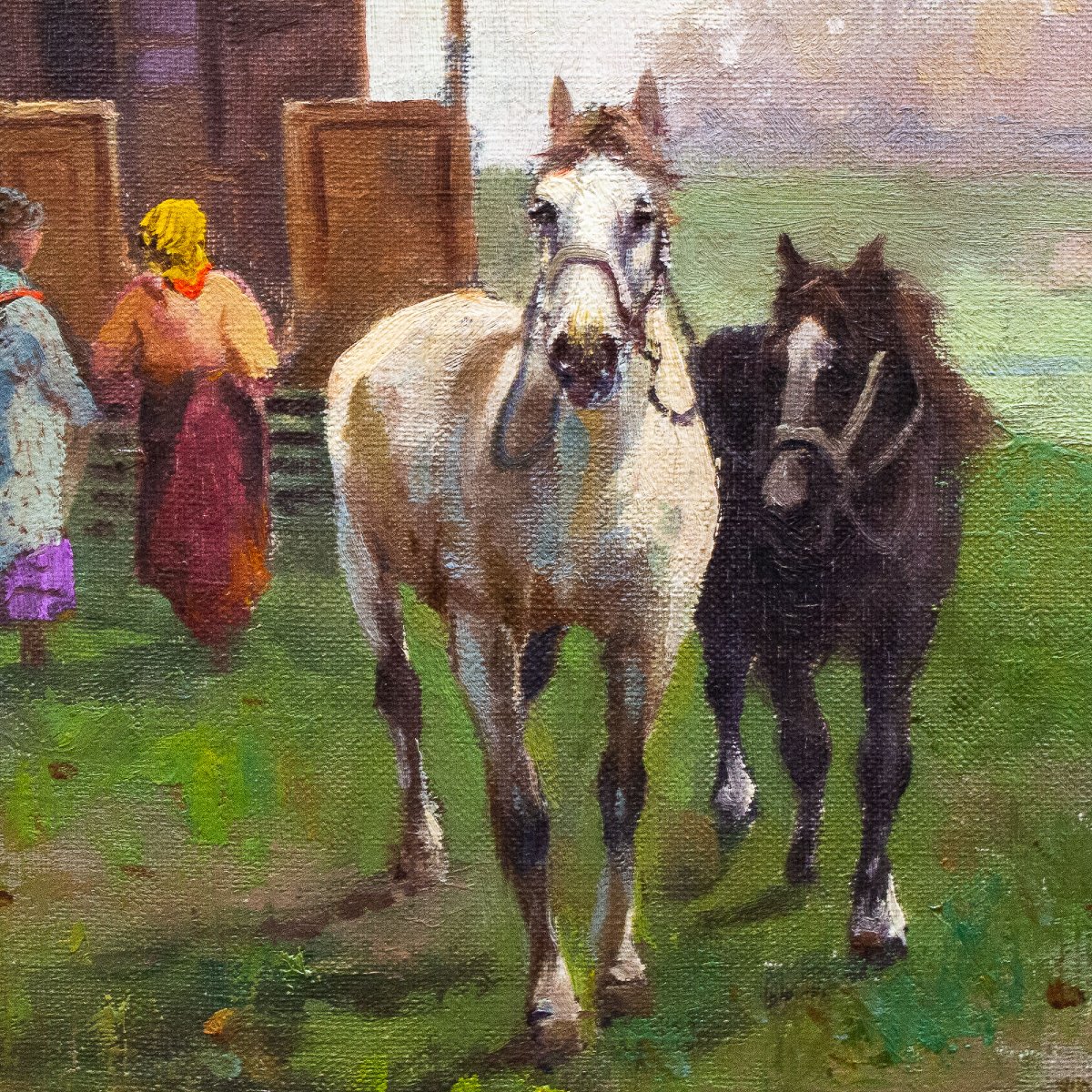 Leonardo Roda, « Nomades », Huile Sur Toile, Signée, Début Du XXe Siècle-photo-3